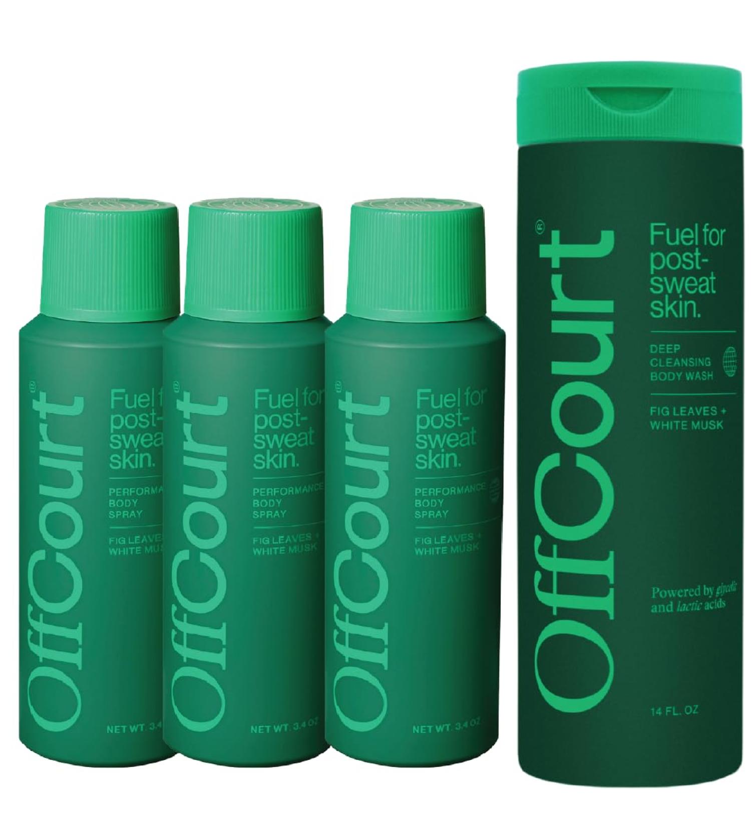 OffCourt - Fig Leaves + White Musk Scent Deodorant Body Spray (3 Pack) and Body Wash Bundle - Buy Online on GoSupps.com