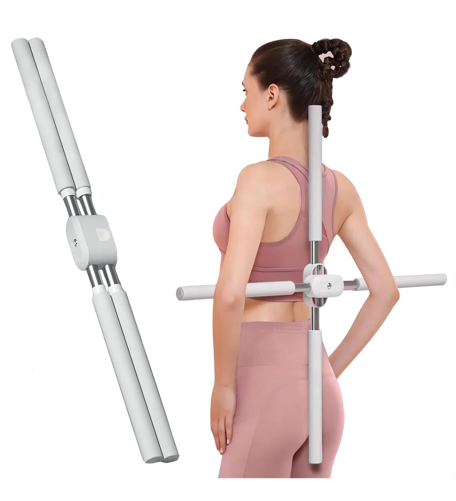 Retractable Posture Corrector Yoga Stick - Gray | Adult & Child Hunchback Correction Tool - Buy Online on GoSupps.com