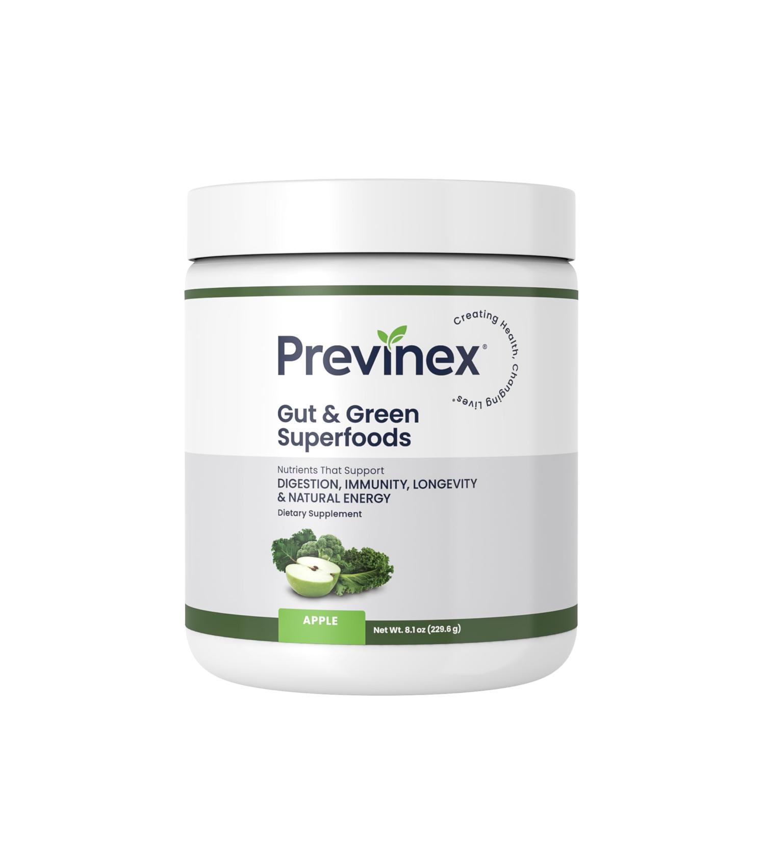 Previnex Gut & Green Superfoods Powder - Organic Greens with Clinically Studied Ingredients That Support Digestion Gut Health Immunity Anti-Aging & Natural Energy - Buy Online on GoSupps.com