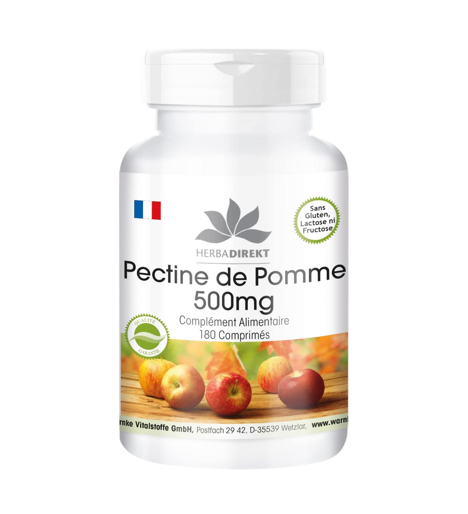 Apple Pectin 500mg - 180 tablets - Calcium | herba direkt - Quality from German Pharmacies - Buy Online on GoSupps.com