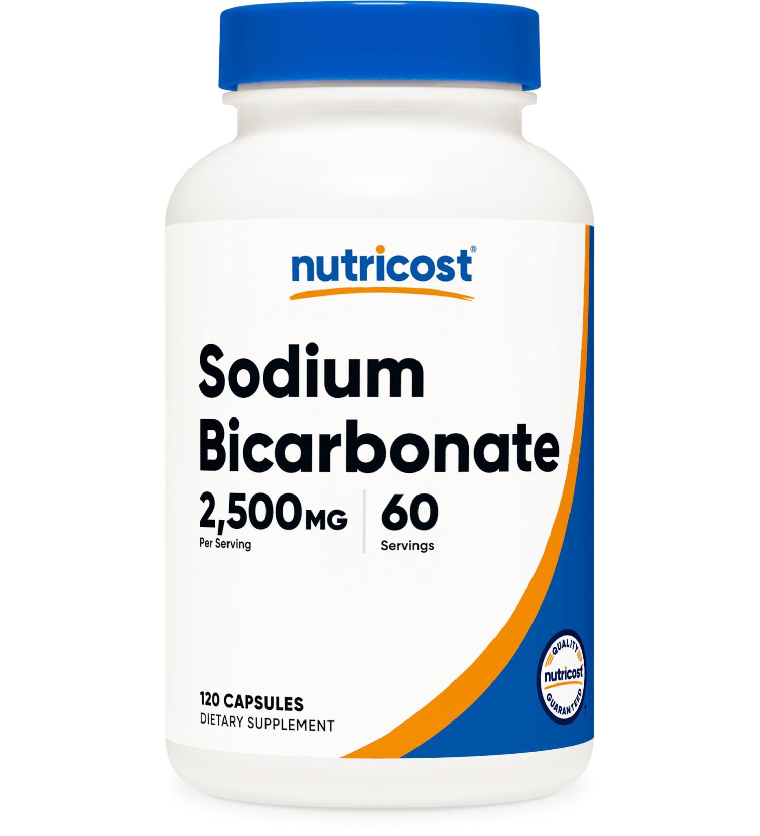Nutricost Sodium Bicarbonate (2 500mg) 120 Capsules - GMO-Free Gluten Free Vegan 60 Servings - Buy Online on GoSupps.com