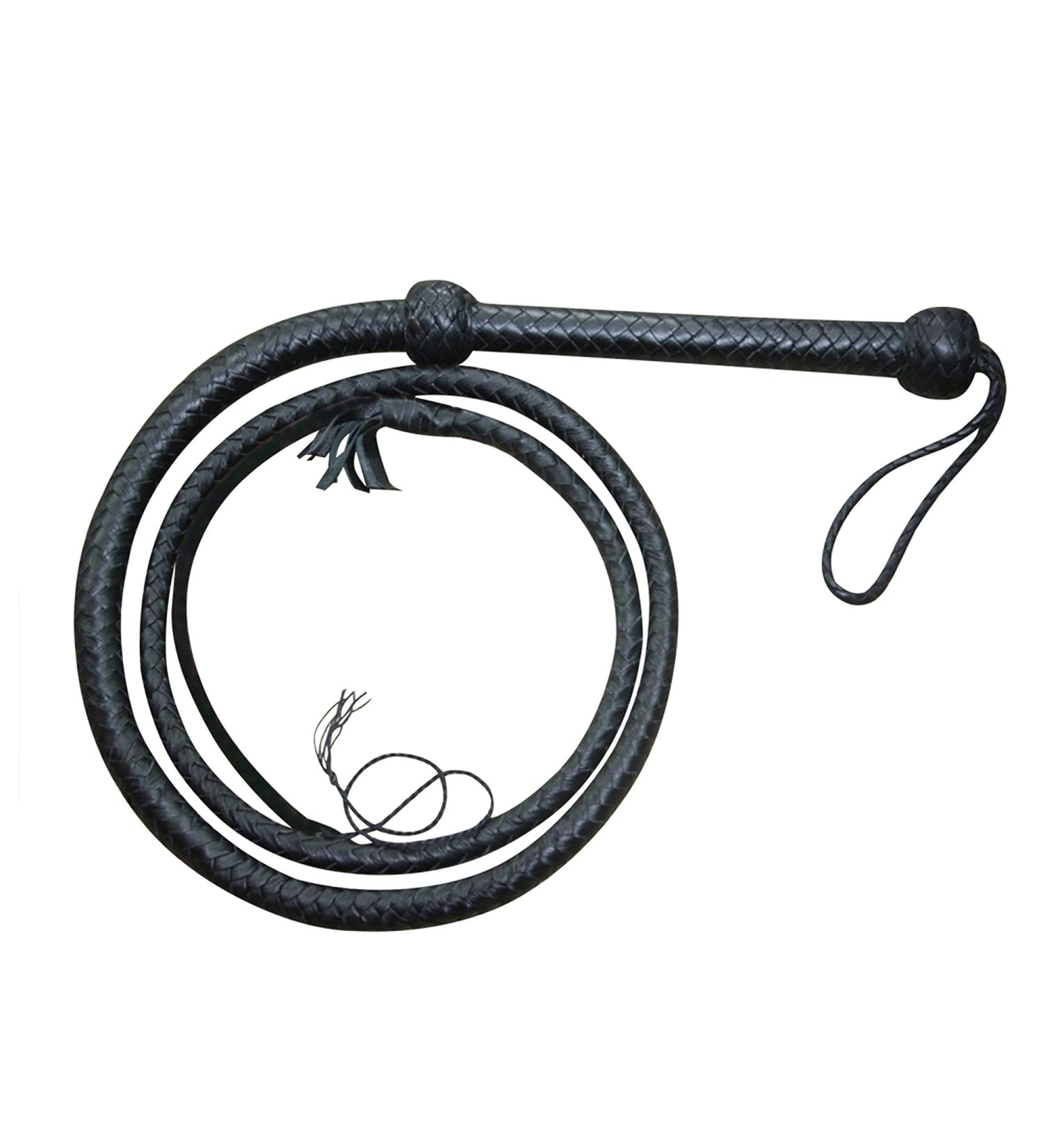 Ardour Crafts Bull Whip 4 feet Handmade Leather Cowhide Stock Whips for Horse Riders Trainers Beginners and Toddler - Indiana Jones Design Black Equestrian Bullwhip - Buy Online on GoSupps.com