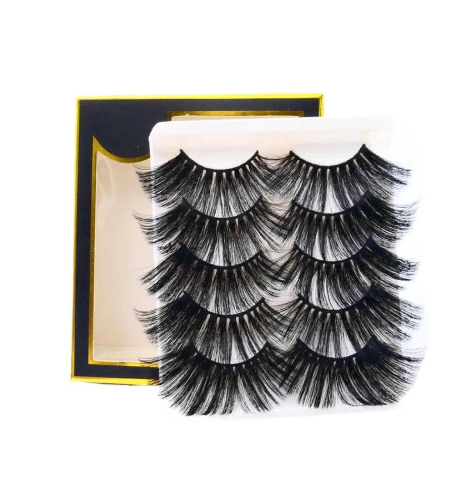 VONCYKI 5 pairs of new 15-25MM False Eyelashes 3D Mink False Eyelashes Long Eyelashes Thick Makeup Cosmetic Extension Tools (CC-6D-11-H) - Buy Online on GoSupps.com