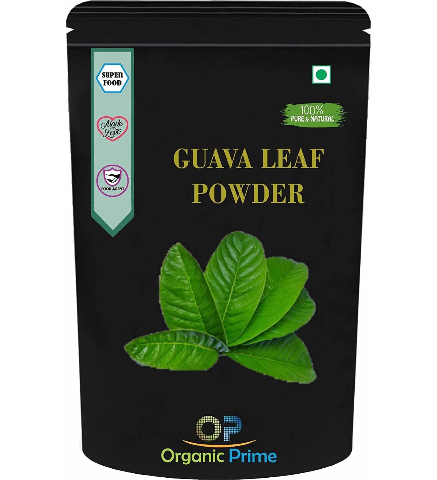 pexel Guava leaves Powder| Psidium Guajava | Guava leaf | Amrood Patti Powder - 100 GM By Organic Prime - Buy Online on GoSupps.com
