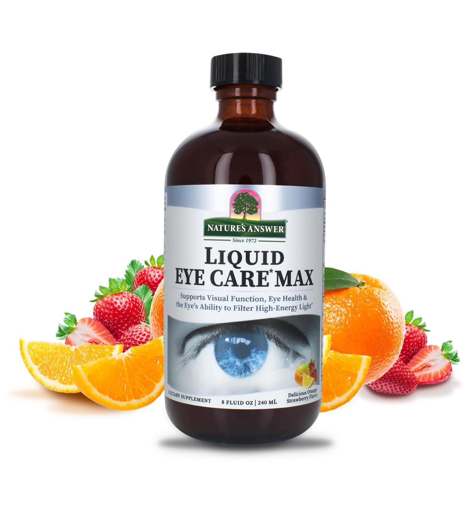 Nature's Answer Liquid Eye Care Max 8 Ounce Liquid Supplement | Supports Visual Function | Non-GMO | Gluten Free | Vegetarian | Made in The USA | Great Tasting - Buy Online on GoSupps.com