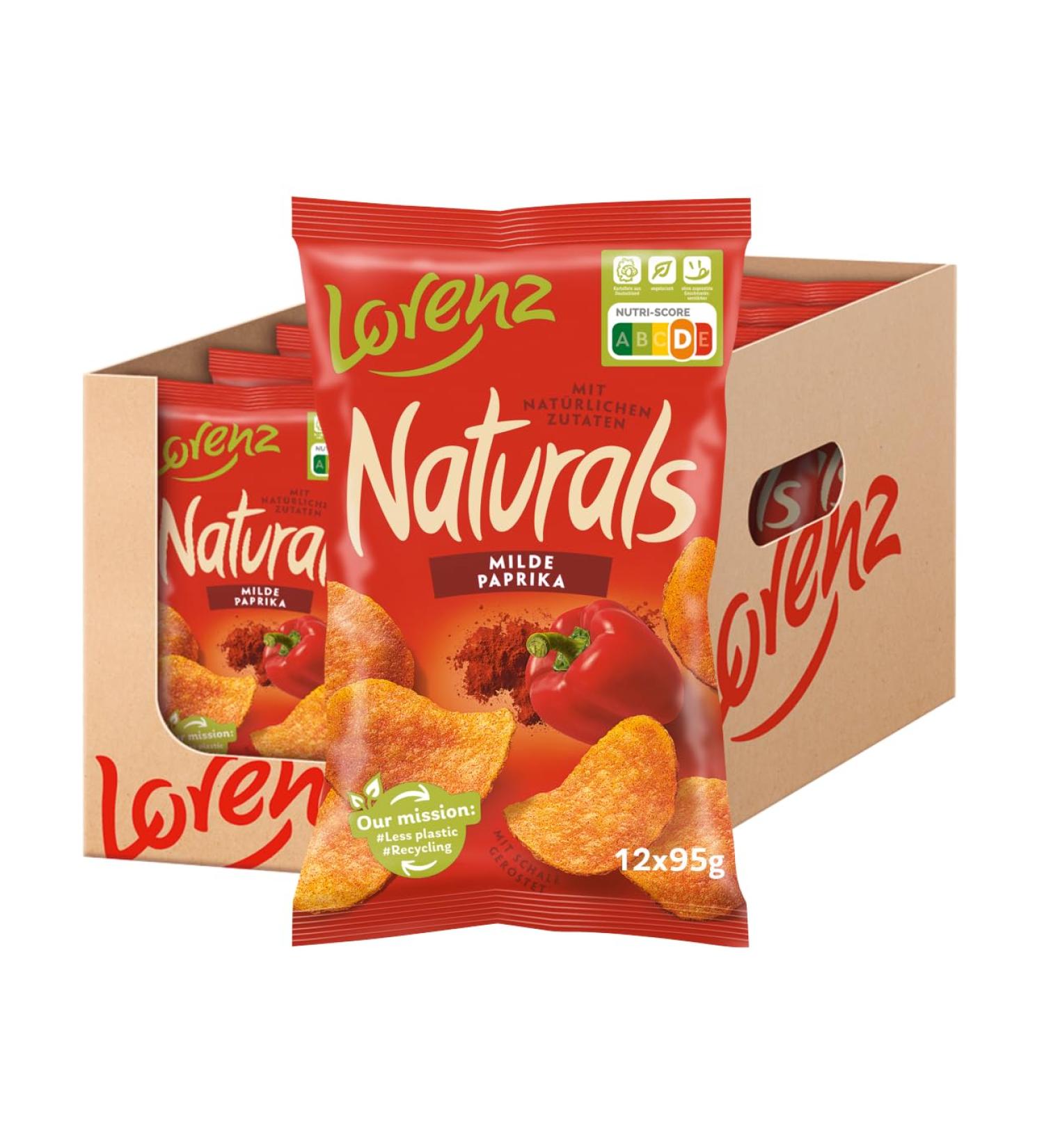 Lorenz Snack World Naturals Mild Paprika 12-Pack (12 x 95g) - Buy Internationally | Quality Snacks - Buy Online on GoSupps.com