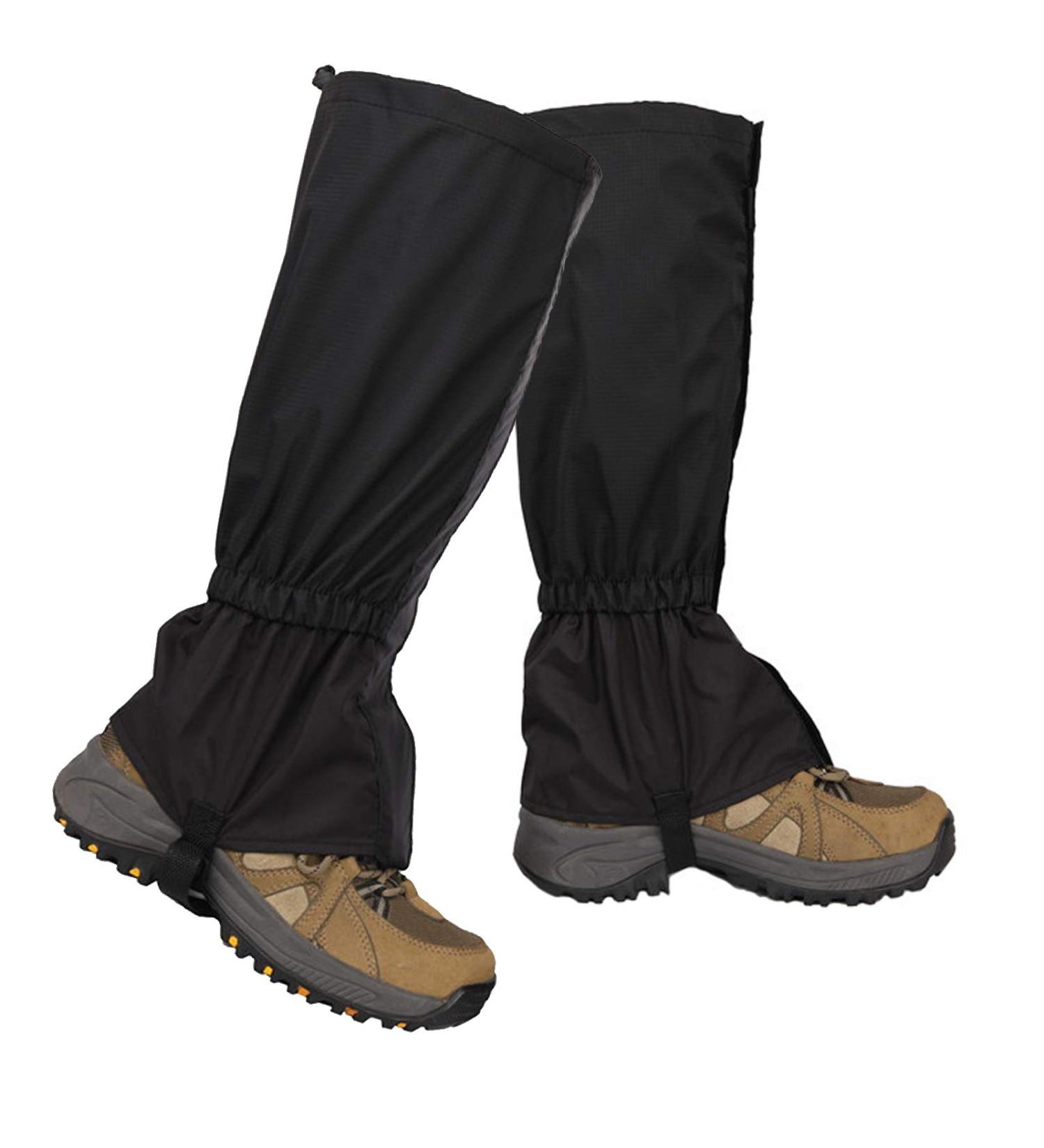 YMWALK Waterproof Hiking Leg Gaiters | Lightweight & Adjustable Snow Gaiters for Skiing Climbing & Hunting - Durable Black Leg Covers - Buy Online on GoSupps.com