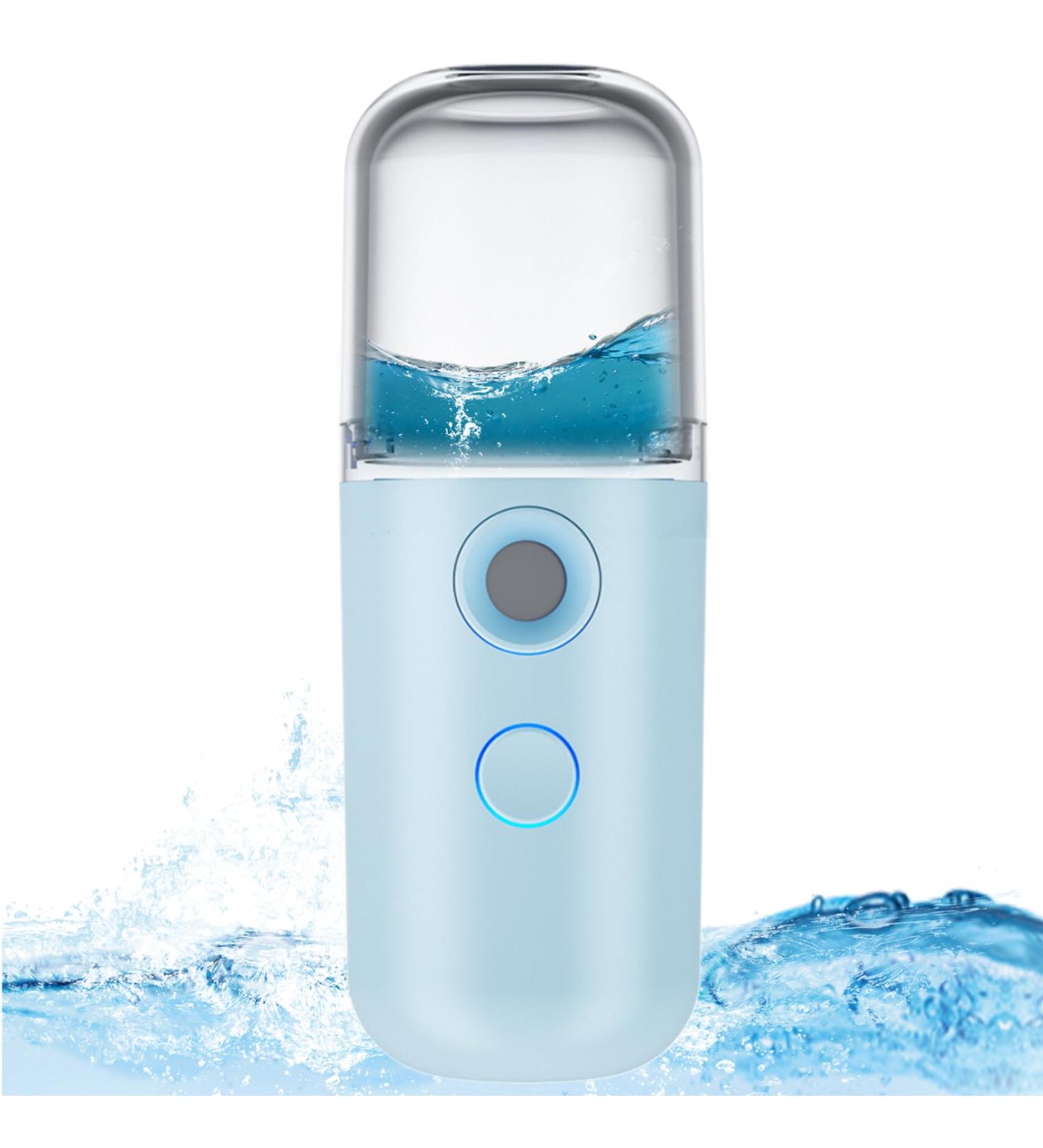 Facial Mister Nano Hydration 150mAh Portable Mini Face Humidifier Portable USB Rechargeable Handy Skin Care Face Spray with Screwing Visual Water for Daily Makeup (Blue) Face Spray - Buy Online on GoSupps.com
