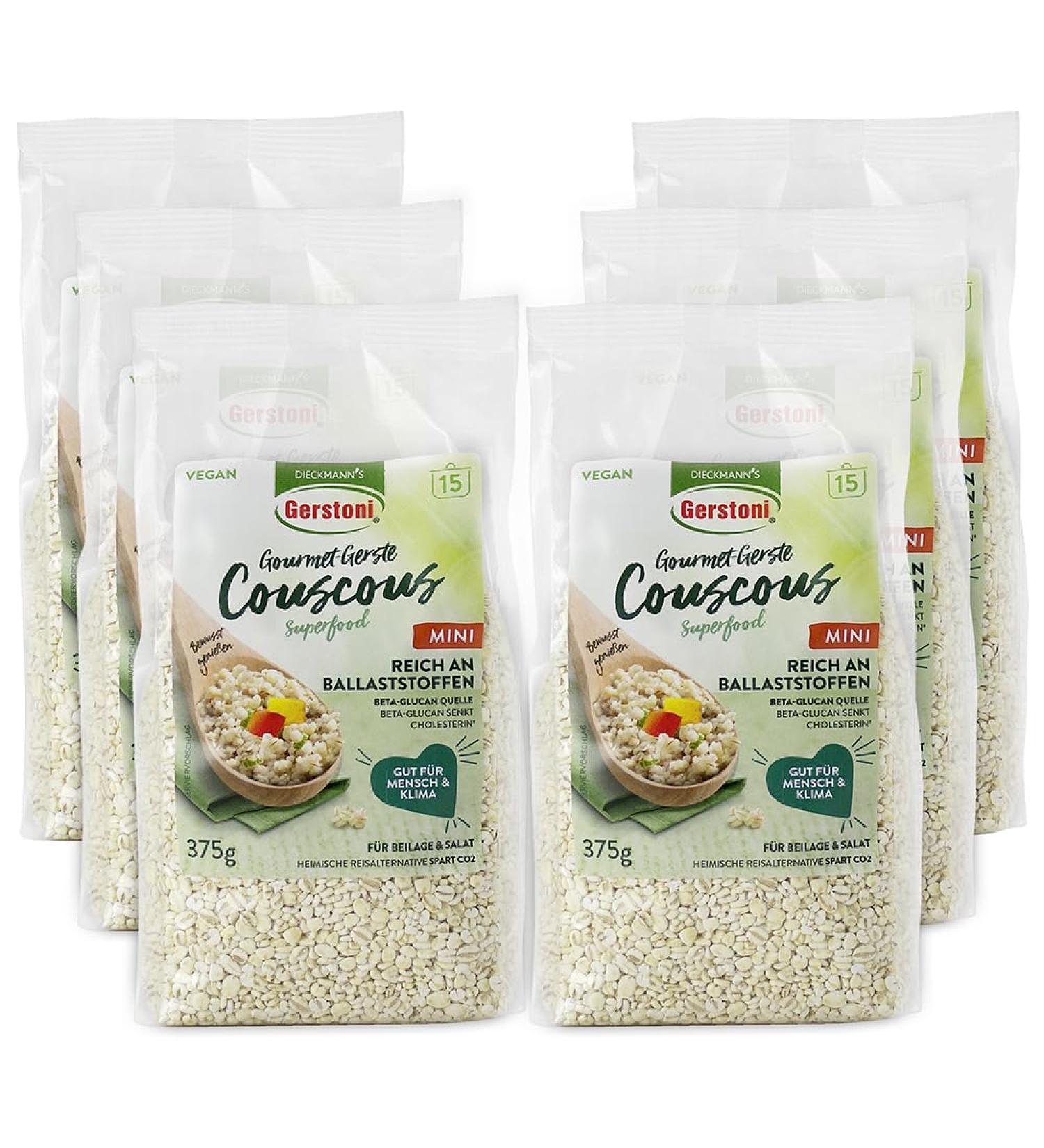 Buy Gerstoni Barley Couscous 6x375g - Wheat-Free Powerfood from Regional Cultivation | Shop Internationally - Buy Online on GoSupps.com