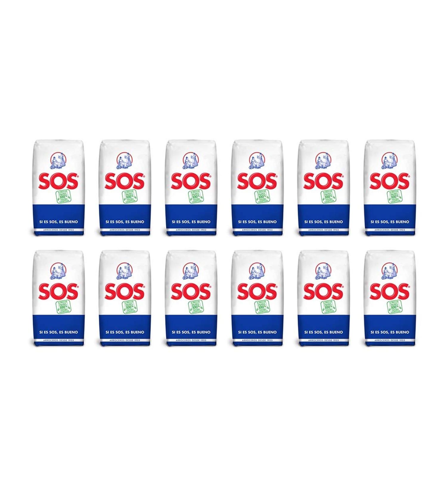 SOS round white rice 12 x 500g (box of 12 packs)