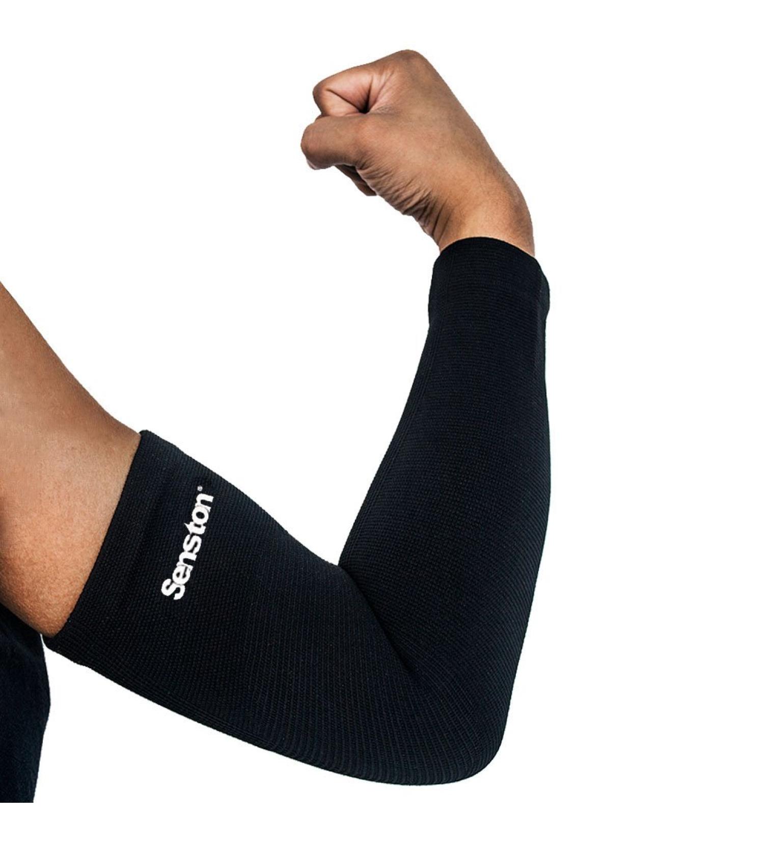 Senston Arm Support Sleeve - Compression for Tendonitis and Arthritis - Unisex Sports Brace for Breathy Comfort - Black - Buy Online on GoSupps.com