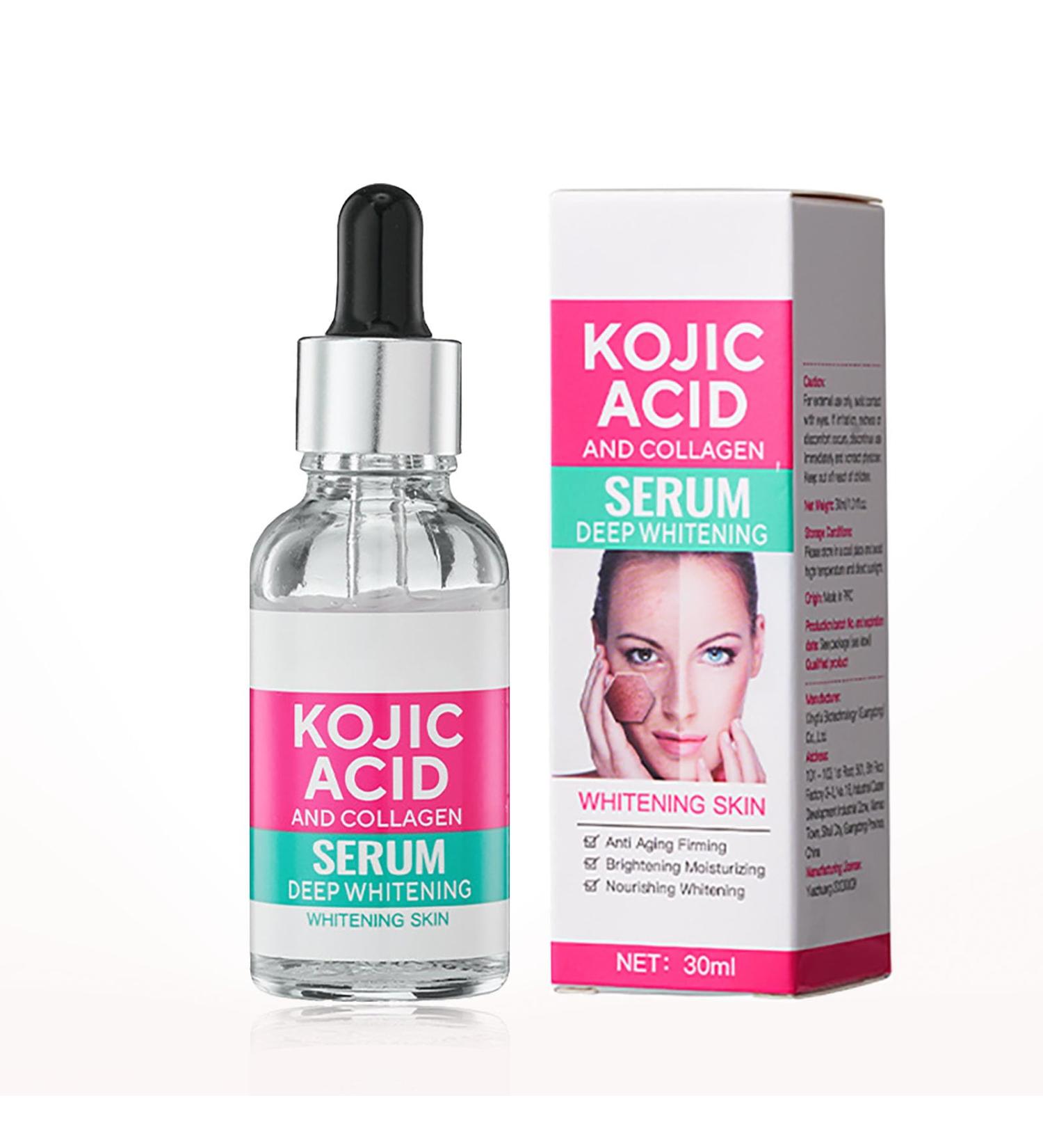 Kojic Acid Serum - Collagen Face Serum for Skin Lig_htening - Anti Aging Face Serum - Dark Spot Correcting Glow Serum - Hydrating Serum - Facial Serum for Firming Moisturising Nourishing (30ml) - Buy Online on GoSupps.com