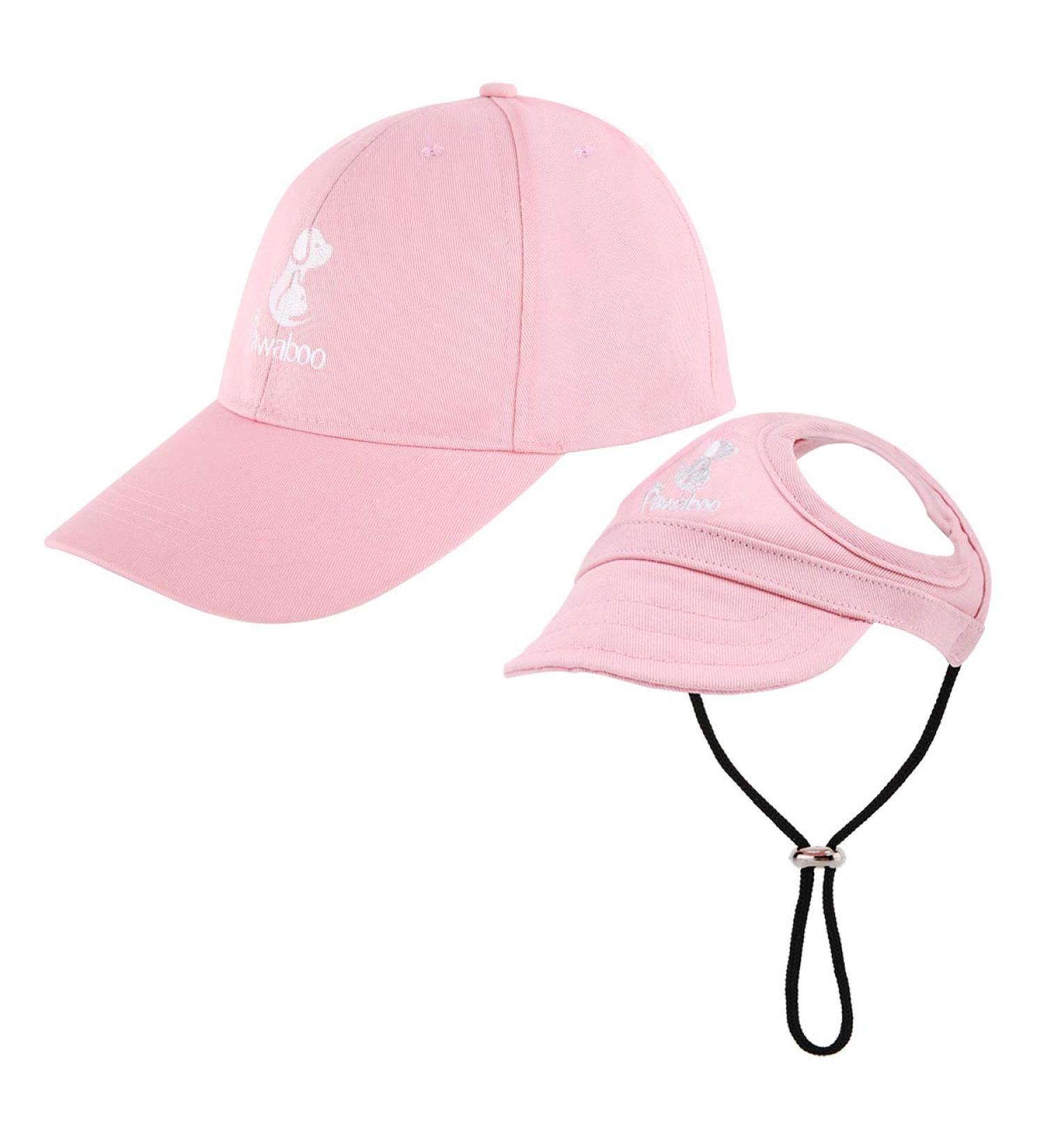 Pawaboo Pet Baseball Cap - 2 Pack Stylish Dog Sun Hats with Ear Holes & Adjustable Chin Straps | Extra Large Pink | Best Sun Protection for Pet Families - Buy Online on GoSupps.com