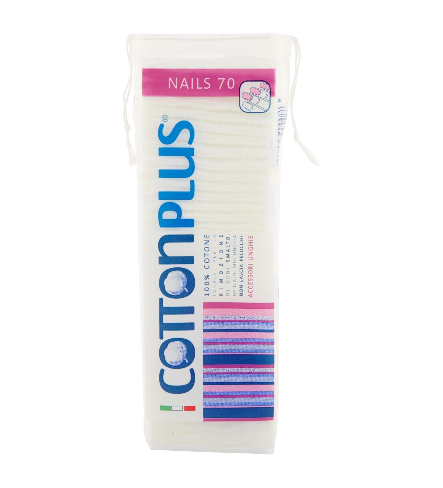Cotton Plus NAILS 70 Pieces - LINEA BEAUTY | 100% Pure Cotton Pre-Cut Discs for Strong Lint-Free Nail Care - Buy Online on GoSupps.com