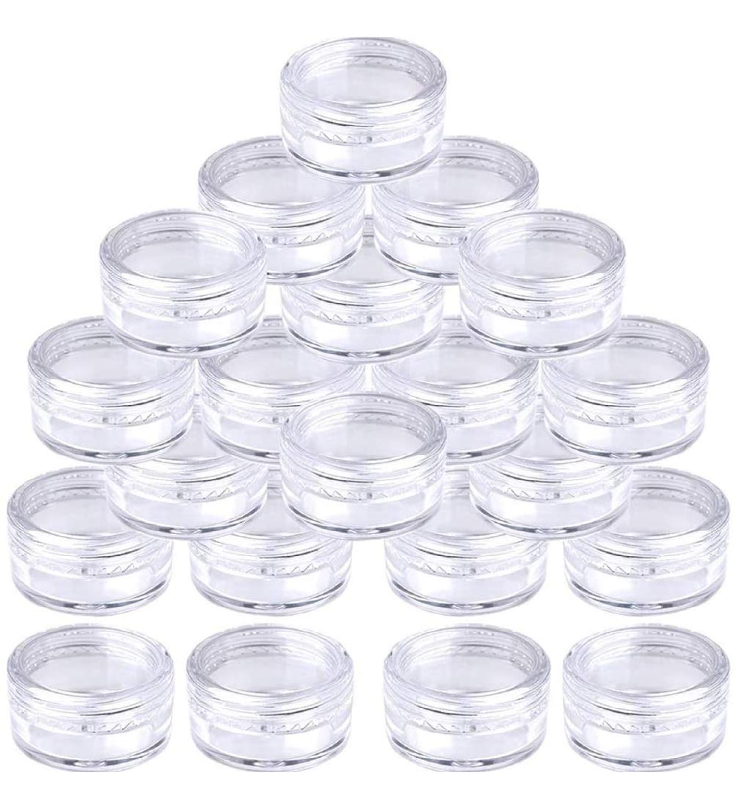 Buy Asoagi 5ml Empty Plastic Cosmetic Containers - 50 pcs Sample Pots & Bottles with Transparent Lids for Creams & Powders | International Shipping Available - Buy Online on GoSupps.com
