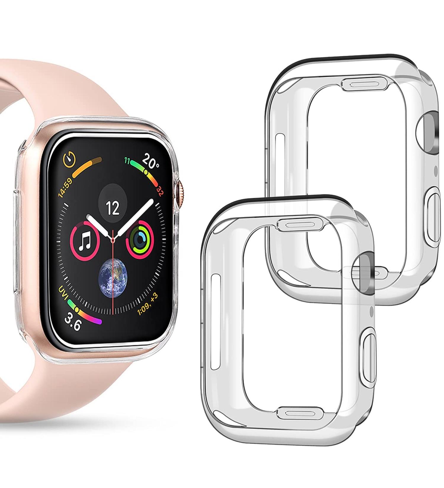 2 Pack Goton Clear Soft TPU Bumper Case for Apple Watch 40mm SE/Series 6/5/4 - Shockproof Edge Cover Protector - No Screen Protector Included - Buy Online on GoSupps.com