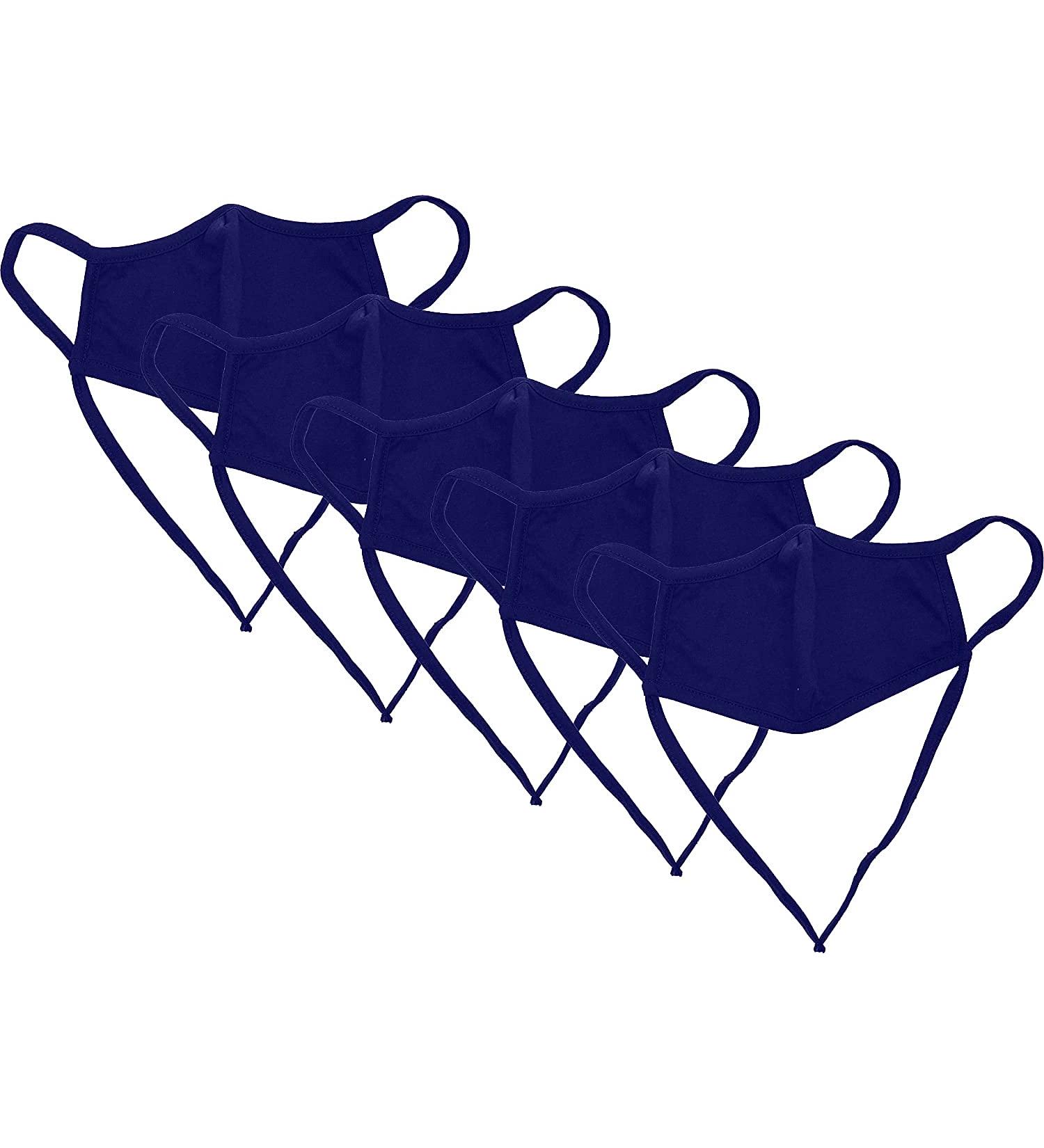 KUNSTIFY Elastic Fabric Masks - 5 Adjustable Washable Masks in Black & Dark Blue | International Shipping - Buy Online on GoSupps.com