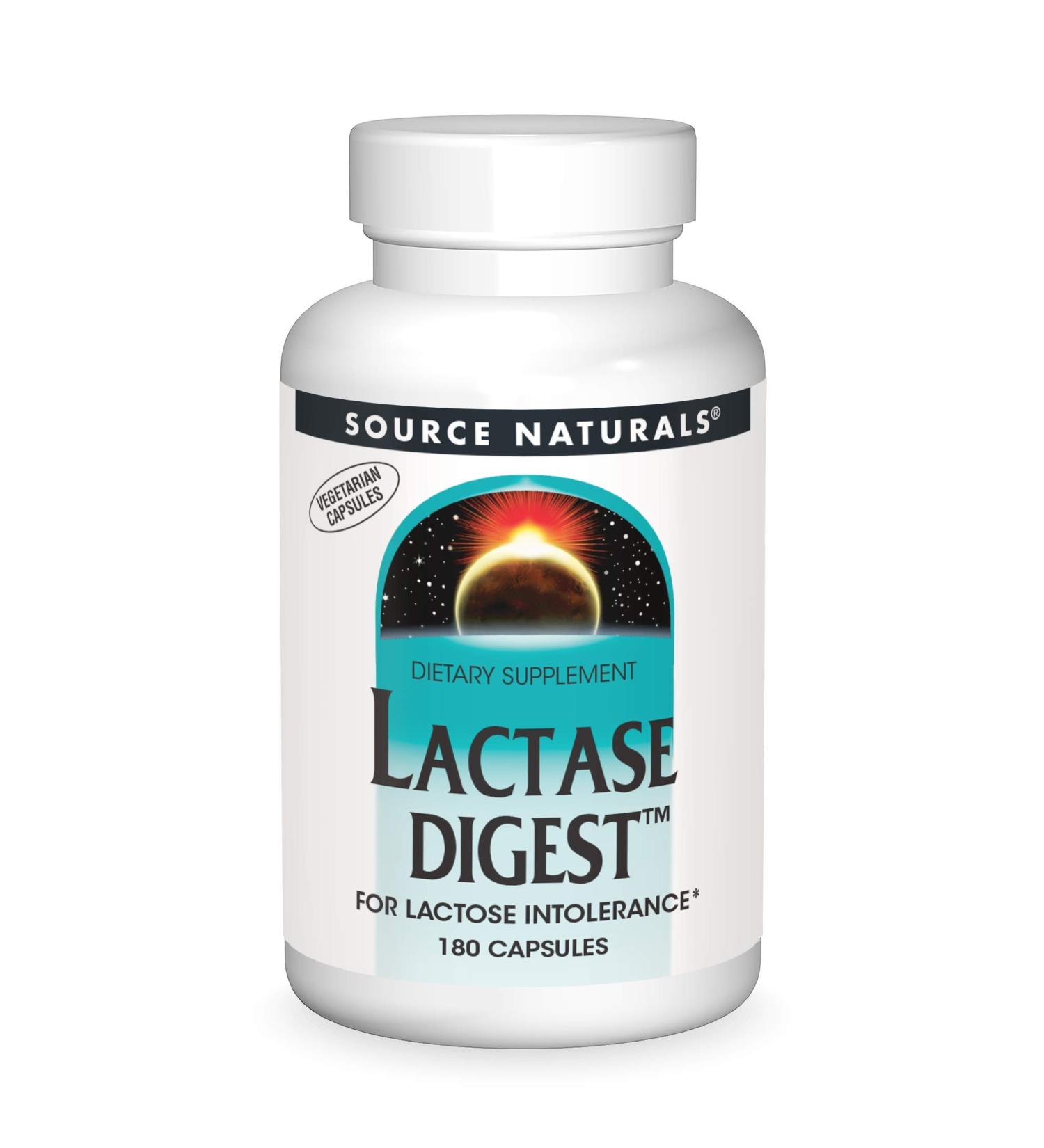 Source Naturals Lactase Digest - 180 Vegetarian Capsules for Lactose Intolerance - Buy Online on GoSupps.com