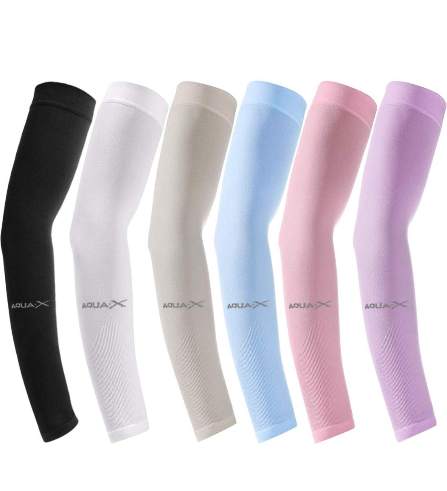 Beager UV Protection Arm Sleeves for Women & Men 6 Pairs in Black Gray White Purple Blue Pink for Cycling & Outdoor Activities - Buy Online on GoSupps.com