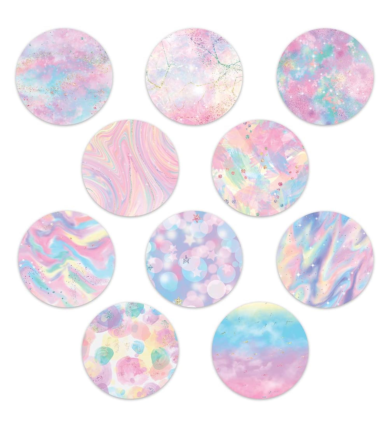 Rockadex Adhesive Patches - Compatible for Freestyle Libre Sensor Custom-Designed Freestyle Libre Patches Diabetic Supplies Mix 10 Pack Iridescent (Full Circle NO Cut)