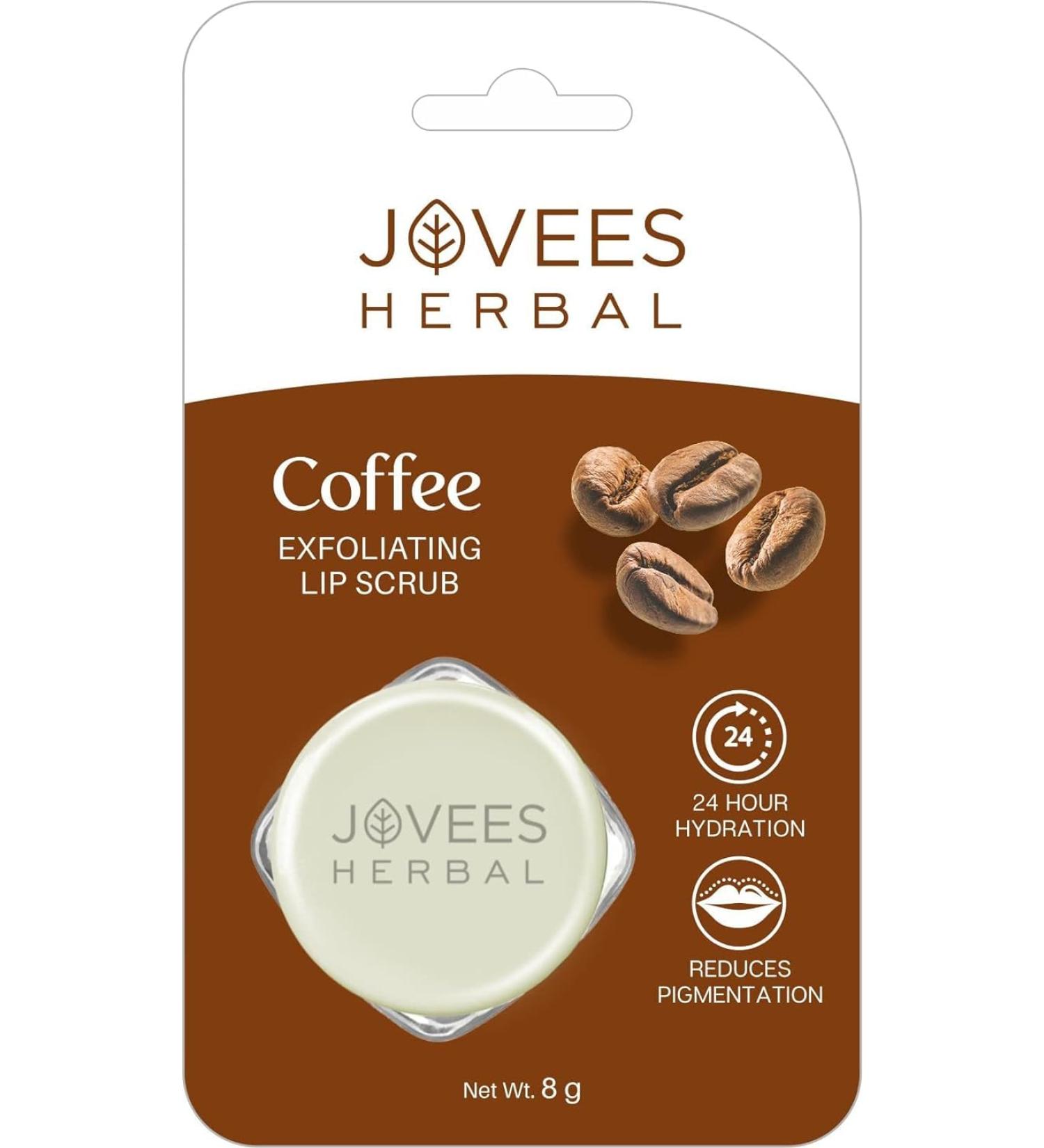 Herbal Coffee Exfoliating Lip Scrub - 8g | Organic SLS & Paraben Free | Soft Supple Lightened Lips - Buy Online on GoSupps.com