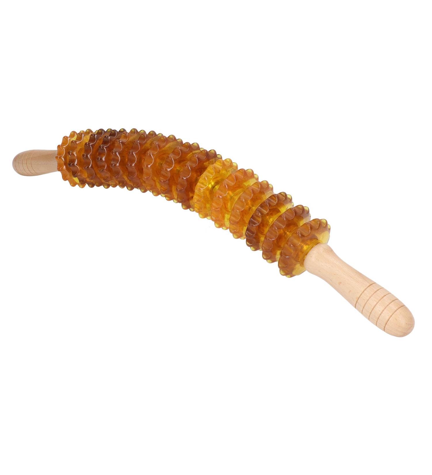 15-Roller Trigger Point Massager for Muscle Relaxation & Lymphatic Drainage - 360 Rotation (Yellow) | International Shipping Available - Buy Online on GoSupps.com