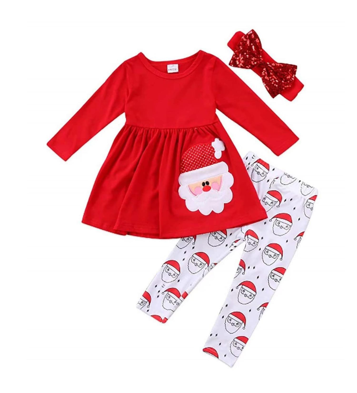 Xumplo Toddler Baby Girl Christmas Santa Elk Romper | 3-4 Years | Winter Cotton Outfit - Buy Online on GoSupps.com