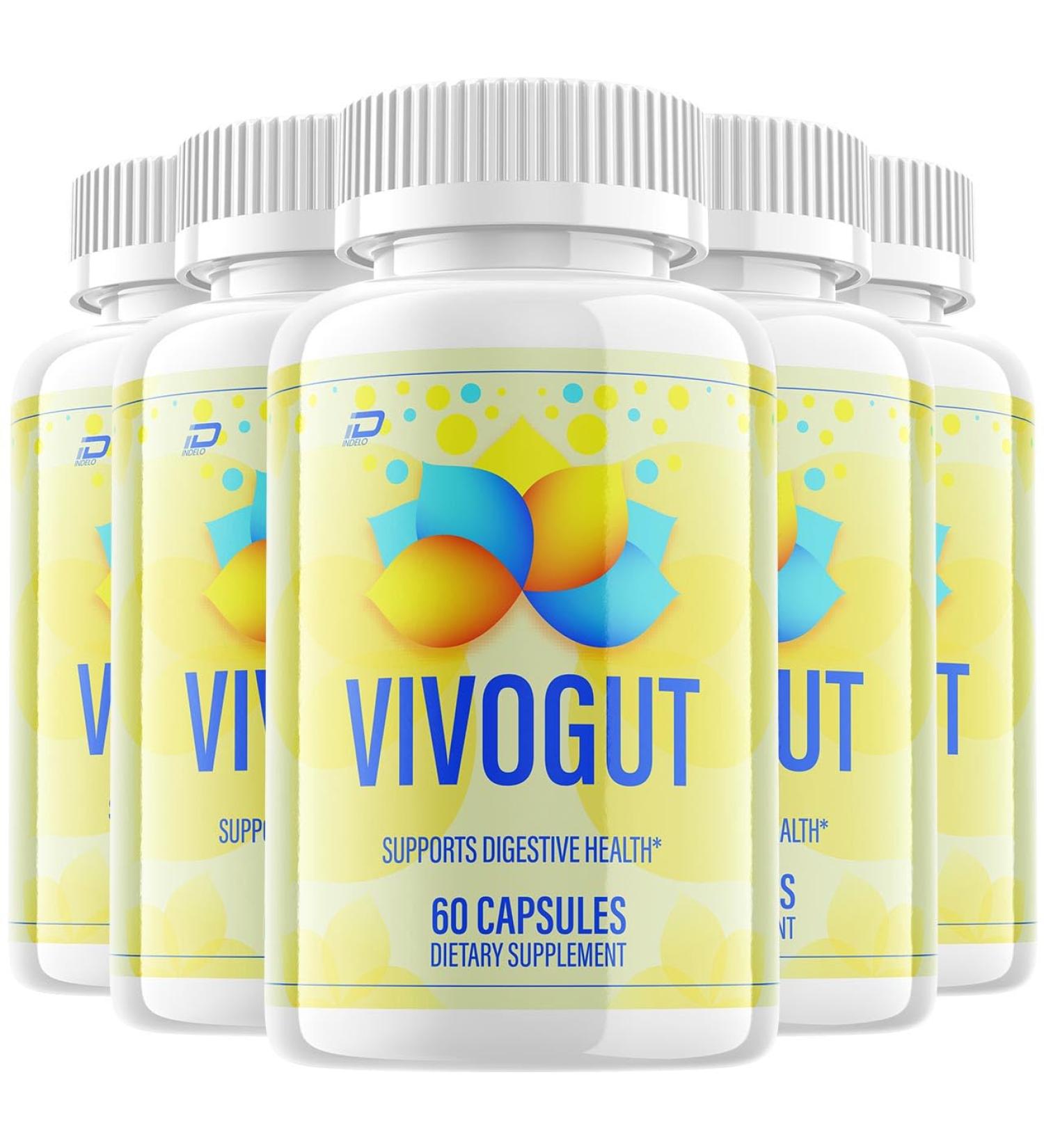 Indelo VivoGut Capsules Vivo Gut Pills All-Natural Daily Supplement Digestive Support Gut Wellness Pastillas Review (5 Pack - 300 Capsules) - Buy Online on GoSupps.com