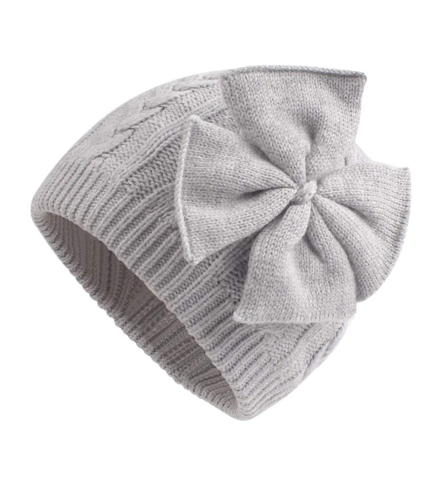 XIAOHAWANG Baby Girl Winter Hat - Cute Bow Knitted Beanie for Infant Girls 0-6 Months (Gray) - Buy Online on GoSupps.com