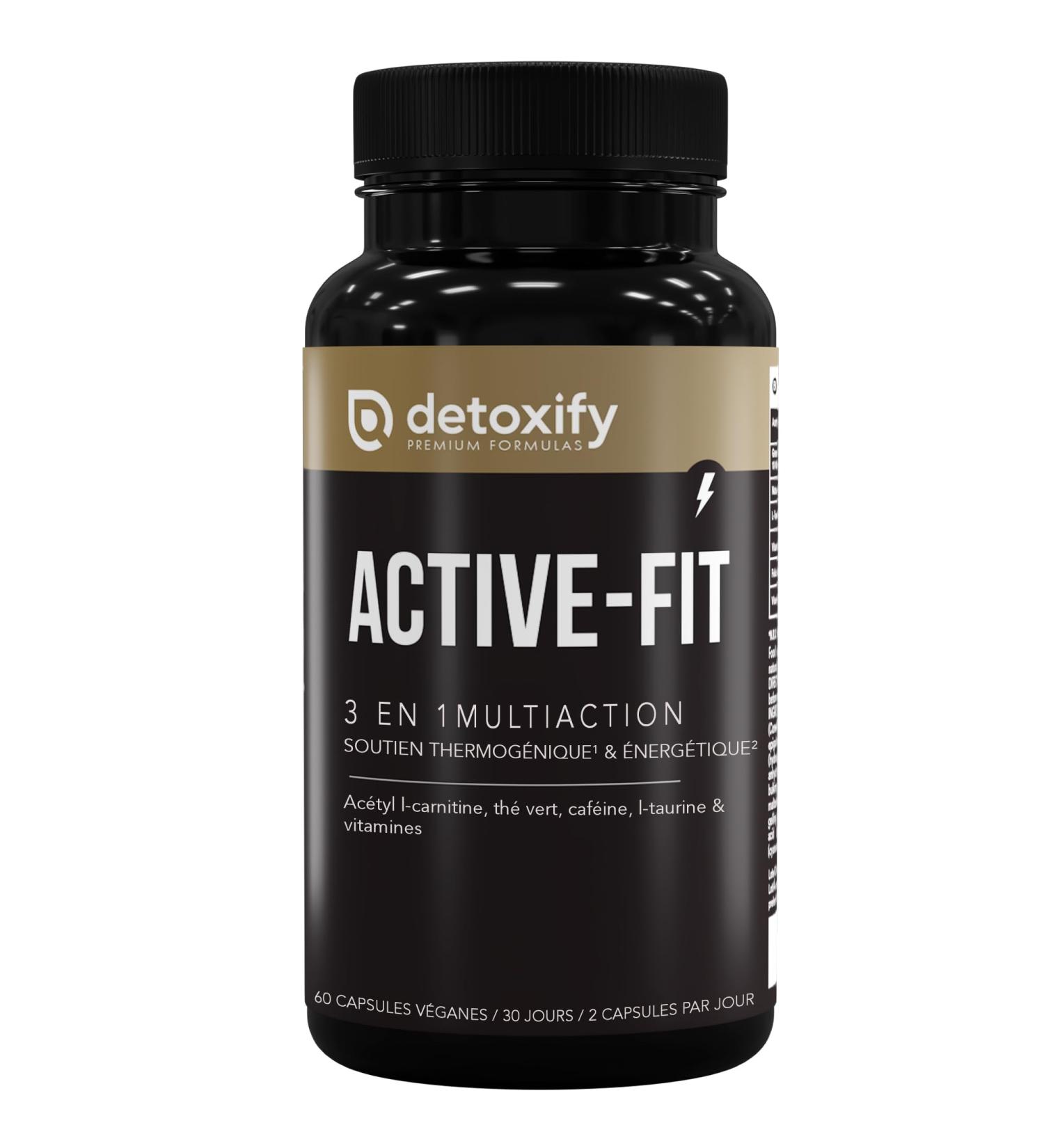 Detoxify Active-Fit | Powerful Fat Burner | L-Carnitine Green Tea | Fast and Effective Weight Loss | 60 Capsules | 30 Days - Buy Online on GoSupps.com