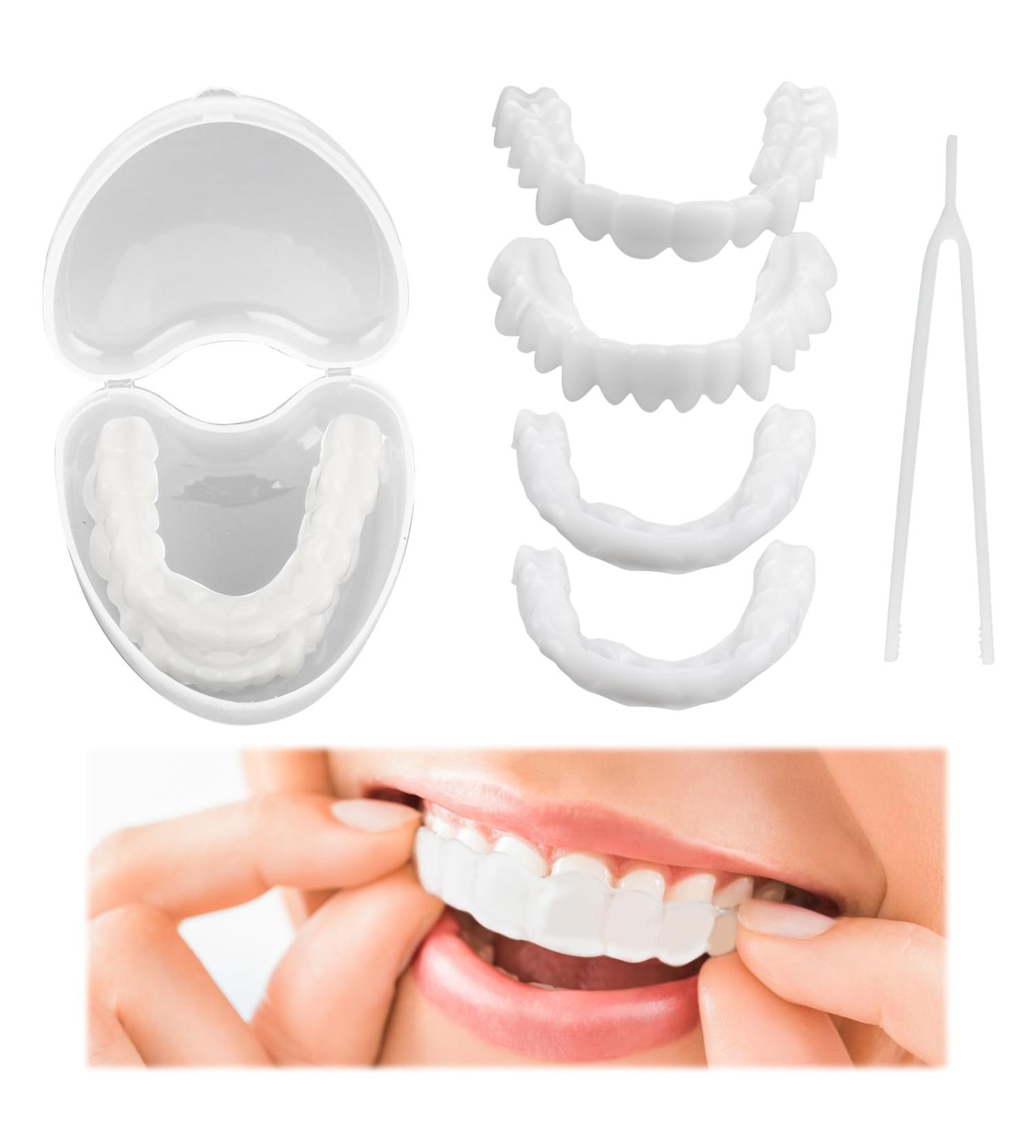 Buy WTTFC Plug-In Veneers - 2 Pairs of Temporary Fake Teeth for Men & Women - Smile Prostheses for a Perfect Look - Buy Online on GoSupps.com