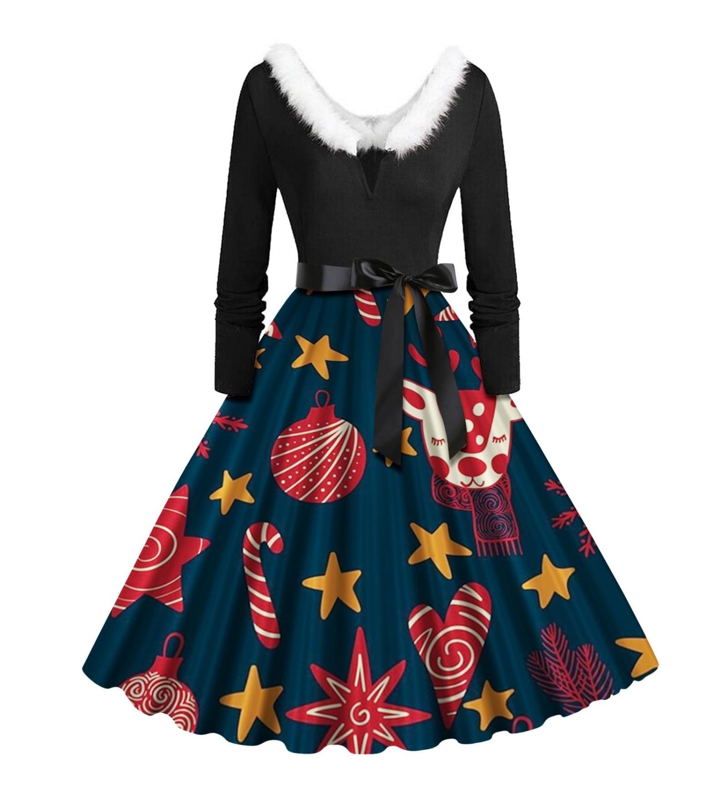 Shop Hanxiulin Christmas Dress - Long-Sleeved Sexy Sweatshirt Top for Women | Festive Red Christmas Motif Blouse & Winter Style - Buy Online on GoSupps.com