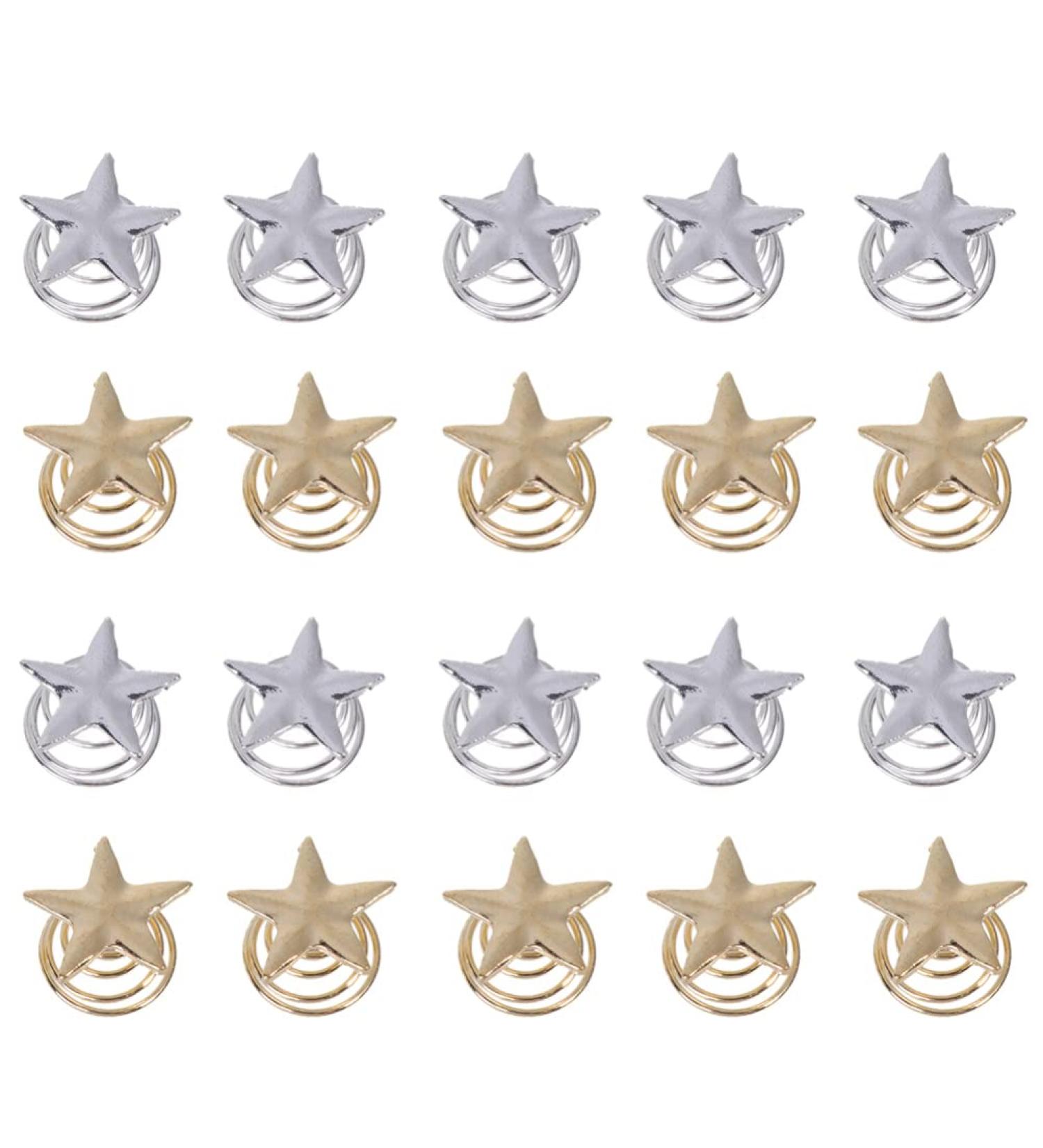 20Pcs Spiral Hairpins - Stars & Swirls Twisted Hair Clips | Bridal Wedding Accessories - Buy Online on GoSupps.com