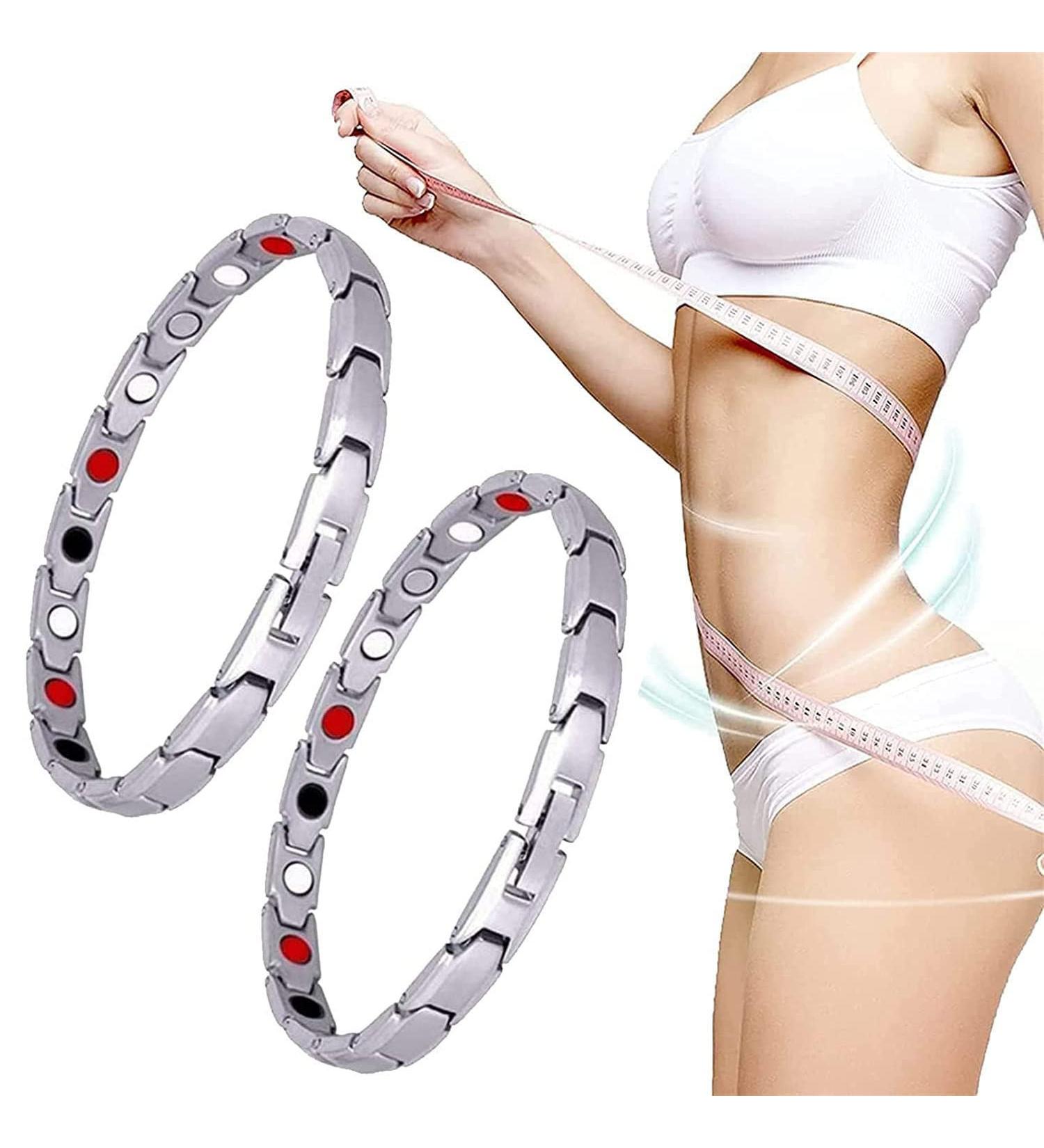 Rtcald Lymph Drainage Magnet Bracelet | Ultra Strong Magnetic Field Therapy for Weight Loss | Stylish Silver Energy Health Arm Bands - Buy Online on GoSupps.com