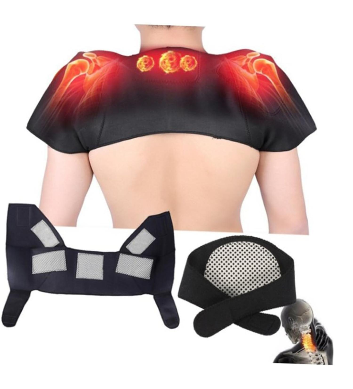 FRCOLOR Shoulder and Back Heating Pad - Strap Rotator Cuff Brace & Breathable Support Belt - Ideal for Pain Relief & Comfort - Metal Tips for Walking Stick - Blue Badge Holder - Buy Online on GoSupps.com