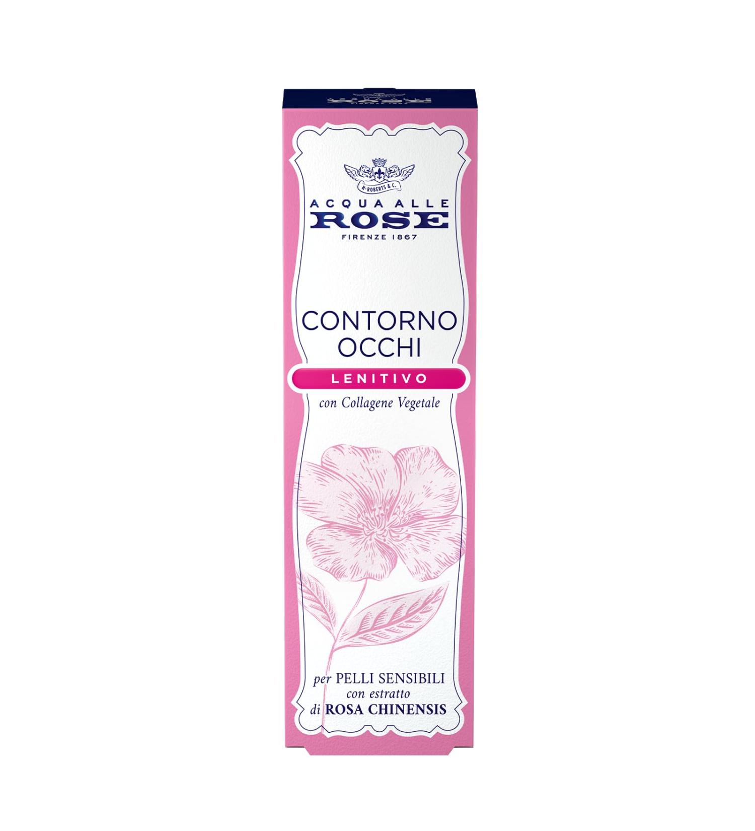 Acqua alle Rose Acqua alle Rose Soothing Anti-Wrinkle Eye Contour Cream Anti-Wrinkle Anti-Puffiness and Anti-Dark Circle Eye Cream - With Rose Chinensis Plant Collagen Ideal for sensitive or dry skin - 15 ml