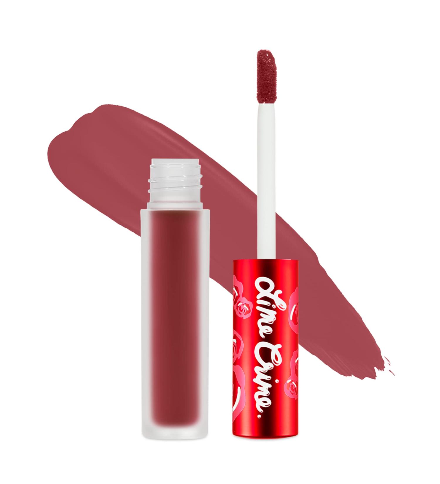 Lime Crime Velvetines Liquid Matte Lipstick Saint - Cranberry Red - Long-Lasting & Bold Shade for All-Day Wear - Buy Online on GoSupps.com