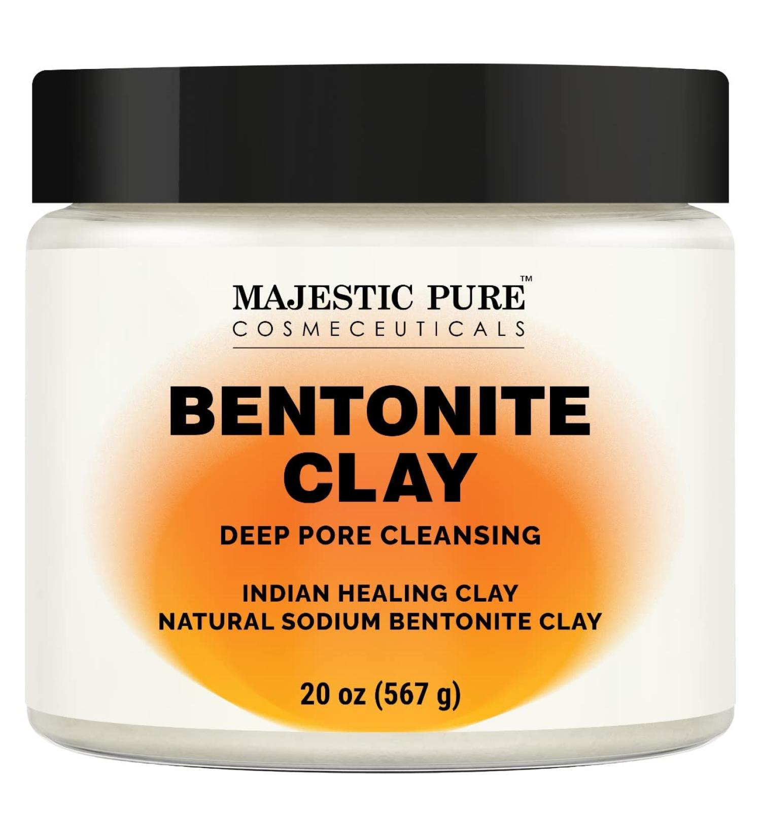 MAJESTIC PURE Bentonite Clay - Indian Healing Clay - Deep Pore Cleansing Mask - 20 oz - Buy Online on GoSupps.com