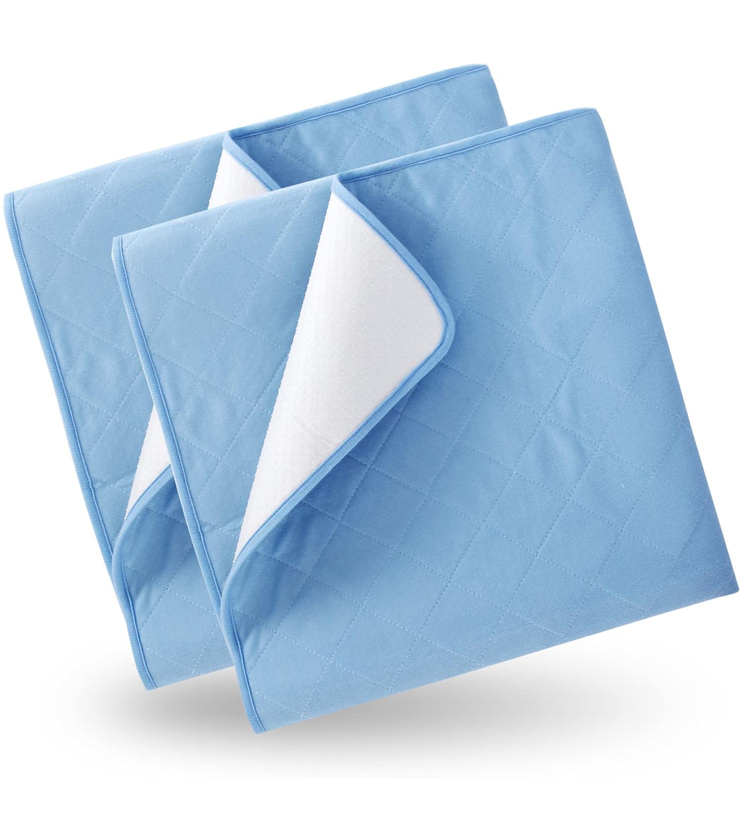 Washable Bed Pads for Incontinence 2 Pack 34'' x 52''  Reusable Waterproof Bed Underpads with Non-Slip Back for Elderly  Kids  Women or Pets  Blue - Buy Online on GoSupps.com