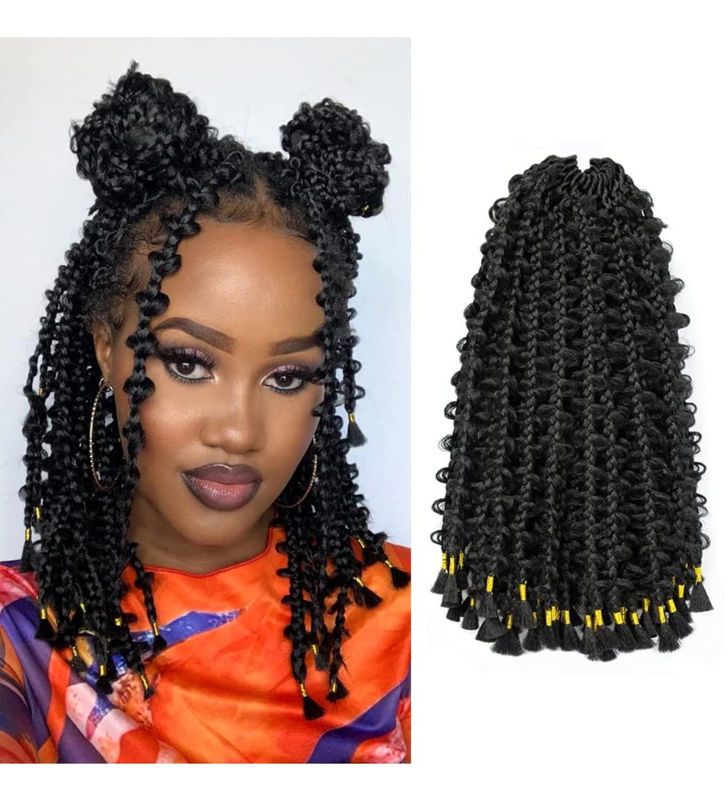 12 Inch Bob Box Braids Crochet Hair Pre-looped Butterfly Locs Jungle Box Braids 6 Packs, Knotless Flower Braids for Goddess #1B - Buy Online on GoSupps.com