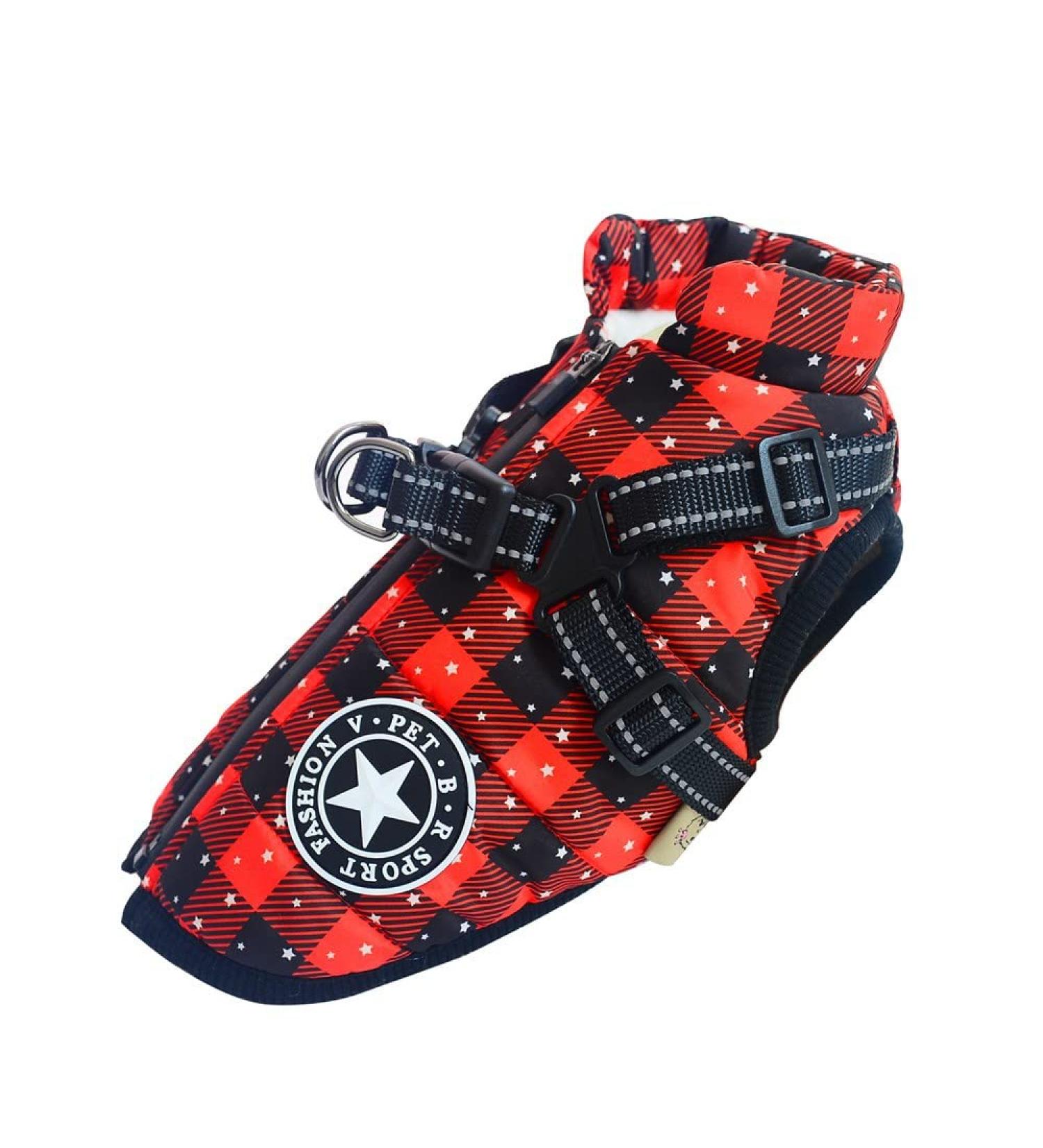 Dog Vest - Waterproof Dog Coat with Harness | Warm & Soft Winter Apparel | 9 Colors Available - Christmas 02 | International Shipping - Buy Online on GoSupps.com