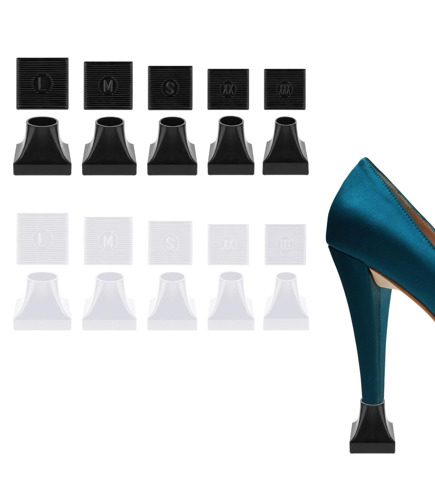 High Heel Protectors - 10 Pairs Non-Slip Replacement Caps & Covers for Outdoor Weddings & Terrain - PVC Heel Stoppers in 5 Sizes - Buy Online on GoSupps.com