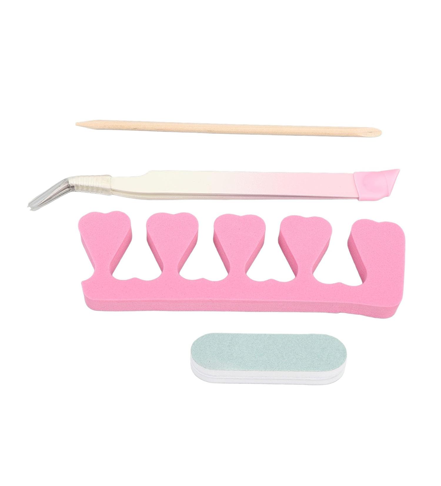 Stainless Steel Manicure Tools Set for Dead Skin Removal with Tweezers Toe Separator Wood Stick Sand Bar Professional Nail Care Kit - Buy Online on GoSupps.com