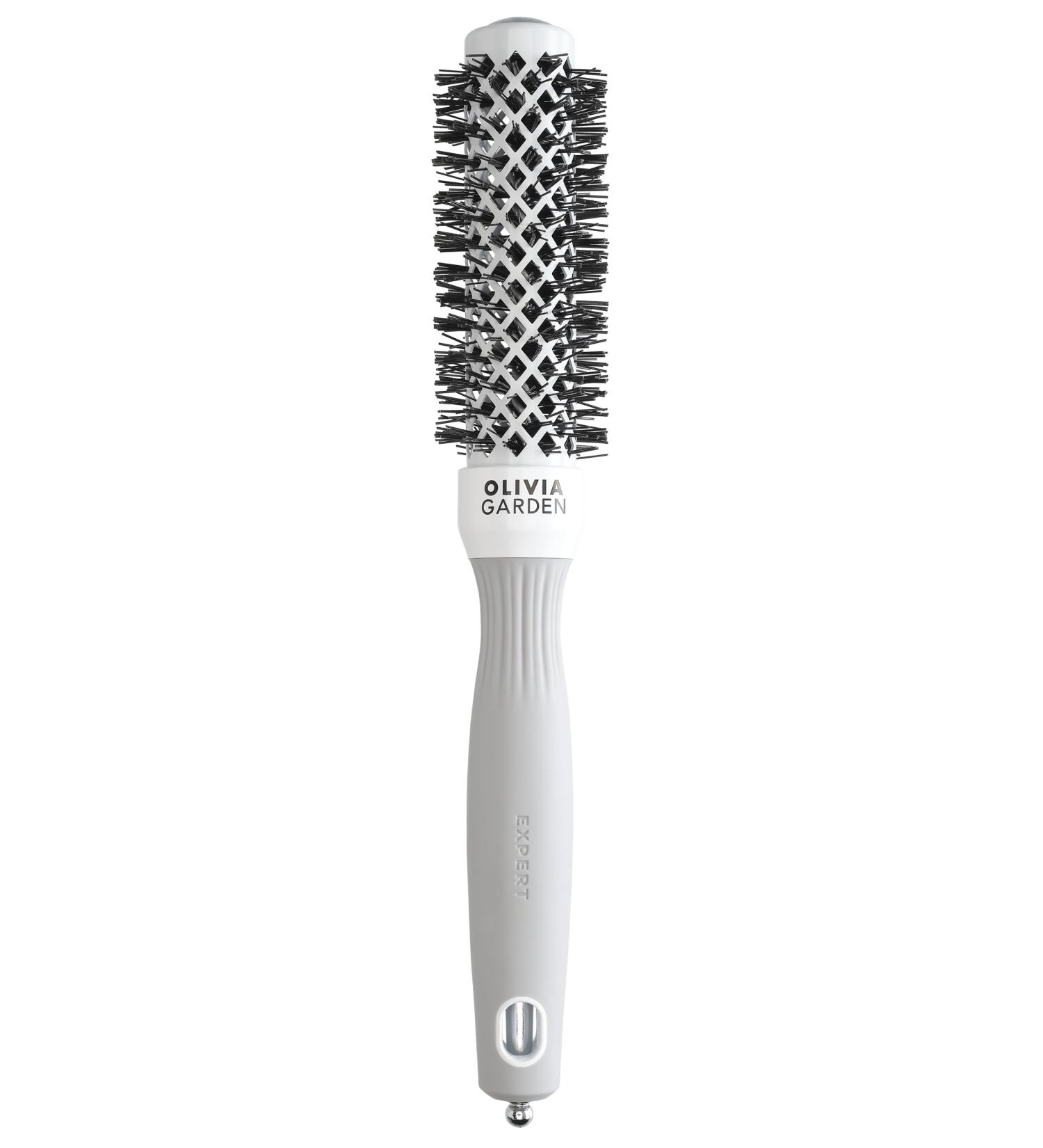 Olivia Garden Expert Blowout Shine Hairbrush - White & Grey 25 | International Shipping Available - Buy Online on GoSupps.com