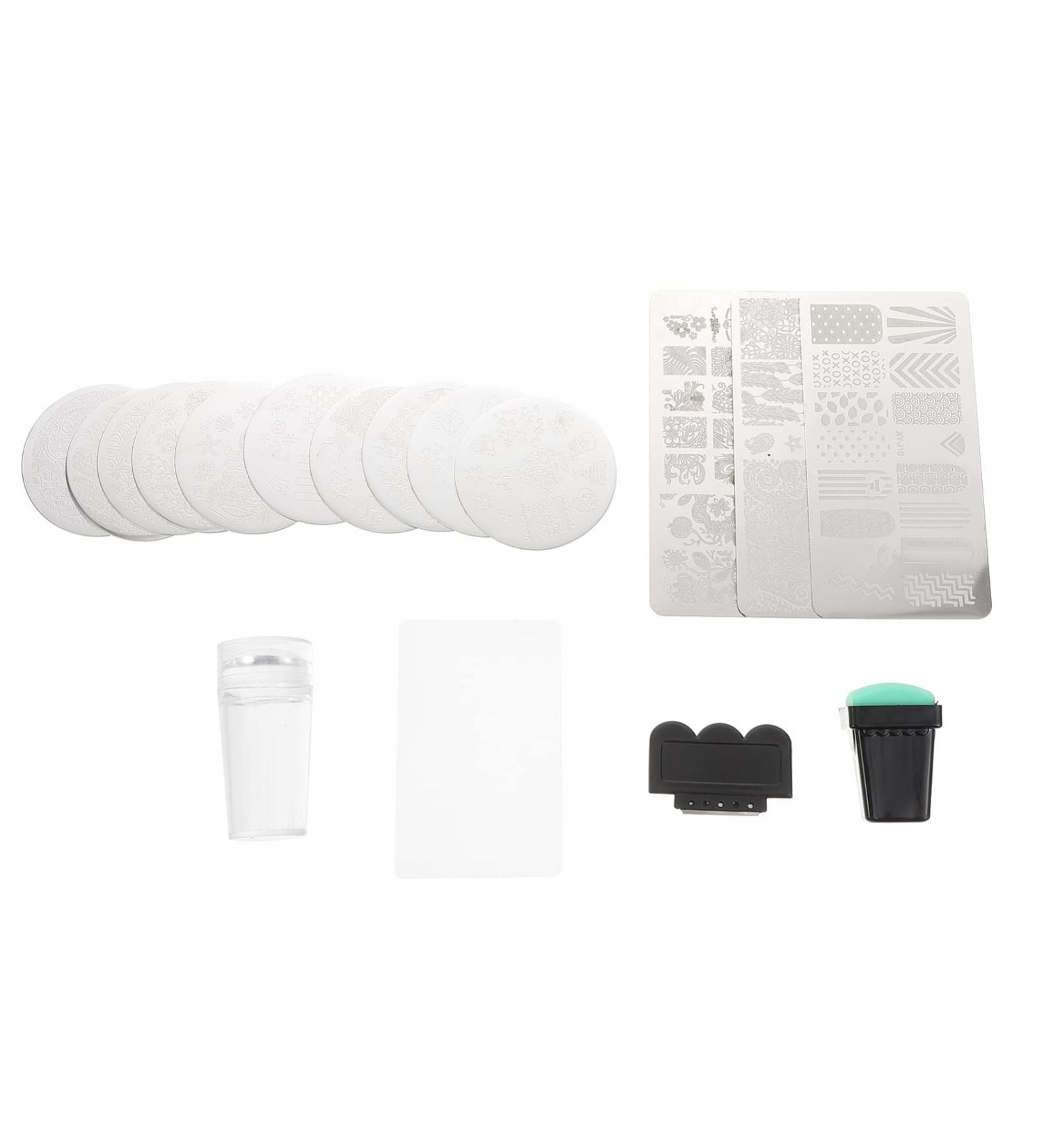 minkissy 1 Set Nail Plate Nail Print Tool Nail Art Stamping Nail Jelly Stamper Nail Image Plate Nail Art Images Silicone Nail Tools Nail Printing Template Image Board Steel Plate Manicure - Buy Online on GoSupps.com