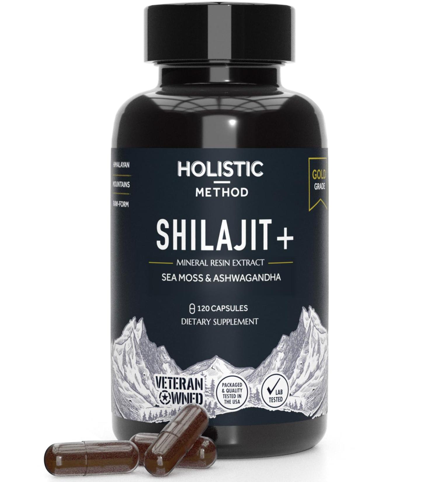 Pure Himalayan Shilajit for Men and Women - 120 Shilajit Resin Capsules with Sea Moss Ashwagandha Rhodiola and Ginko Biloba - Promotes Energy Boost & Immune Support (120 Count) 120 Count (Pack of 1) - Buy Online on GoSupps.com