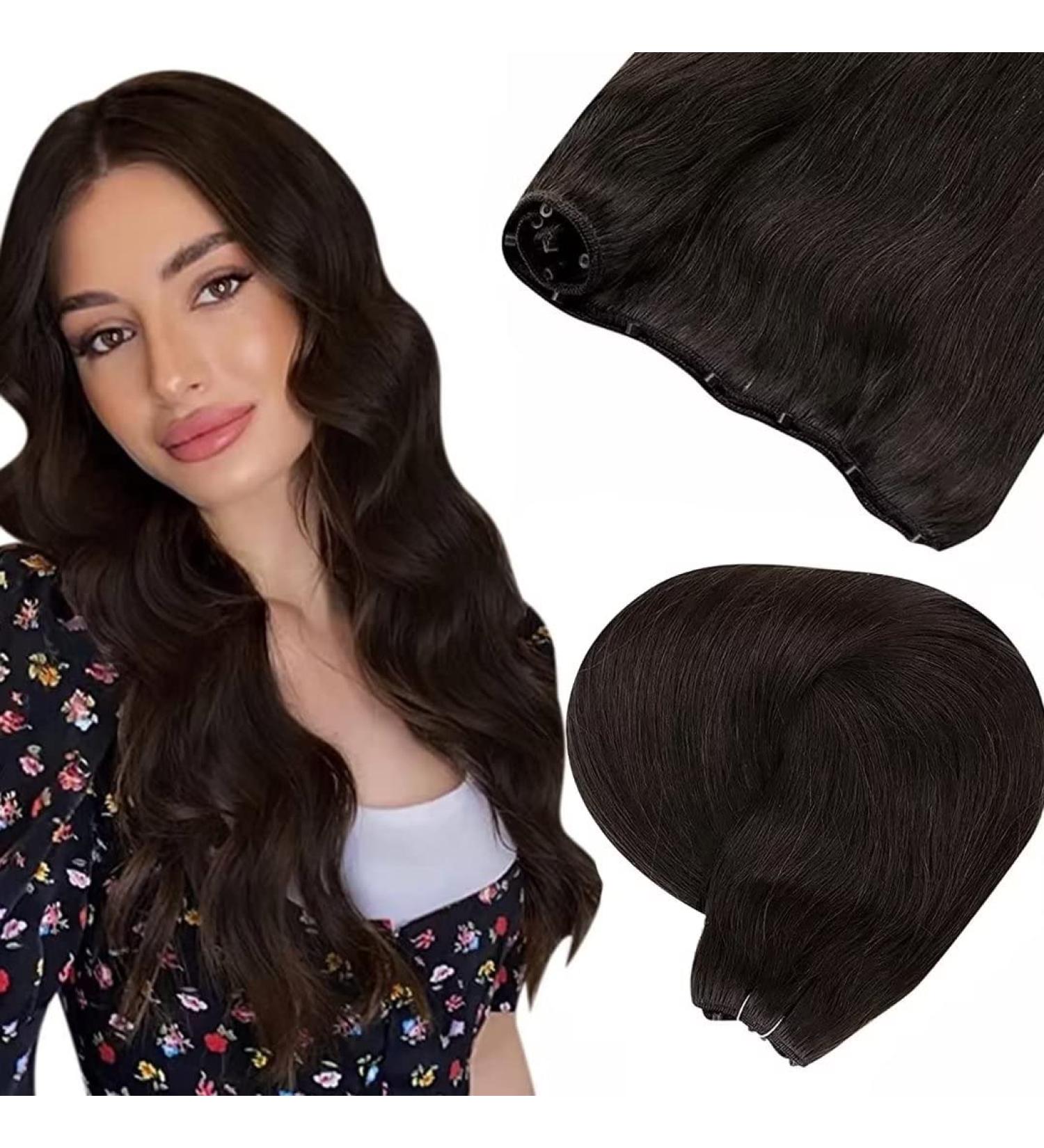 Laavoo Microring Hair Extensions - 12-Inch Real Brown Hair Tresses with Micro Beads - Invisible Weft - Darkest Brown 50g #2 - Buy Online on GoSupps.com