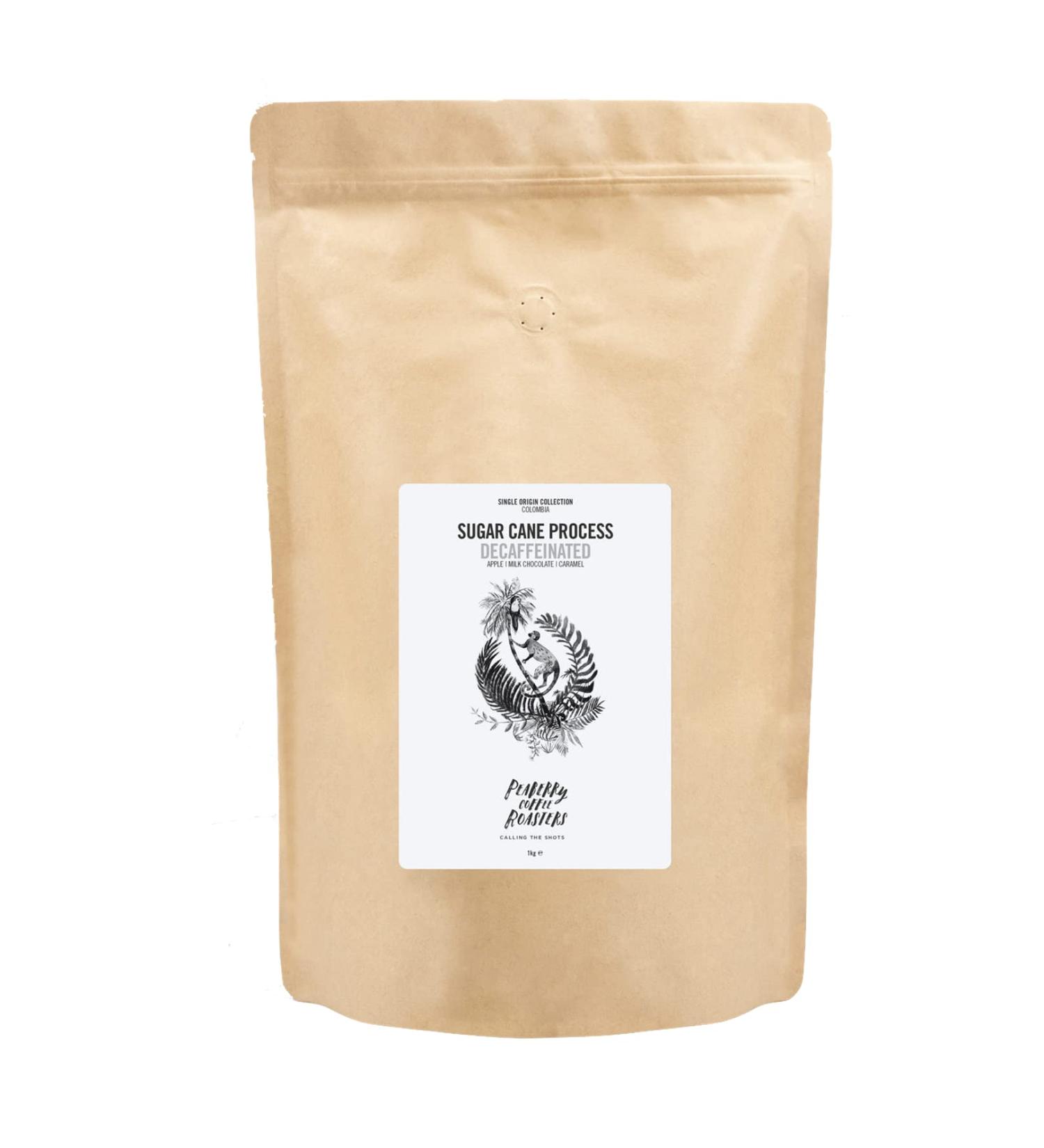 Peaberry Coffee Roasters Colombia Sugar Cane Process Decaffeinated Coffee - Hand Roasted Naturally Decaffeinated Coffee - Free From Chemicals - Single Origin Estate Direct from Farmer - Ground 1KG - Buy Online on GoSupps.com