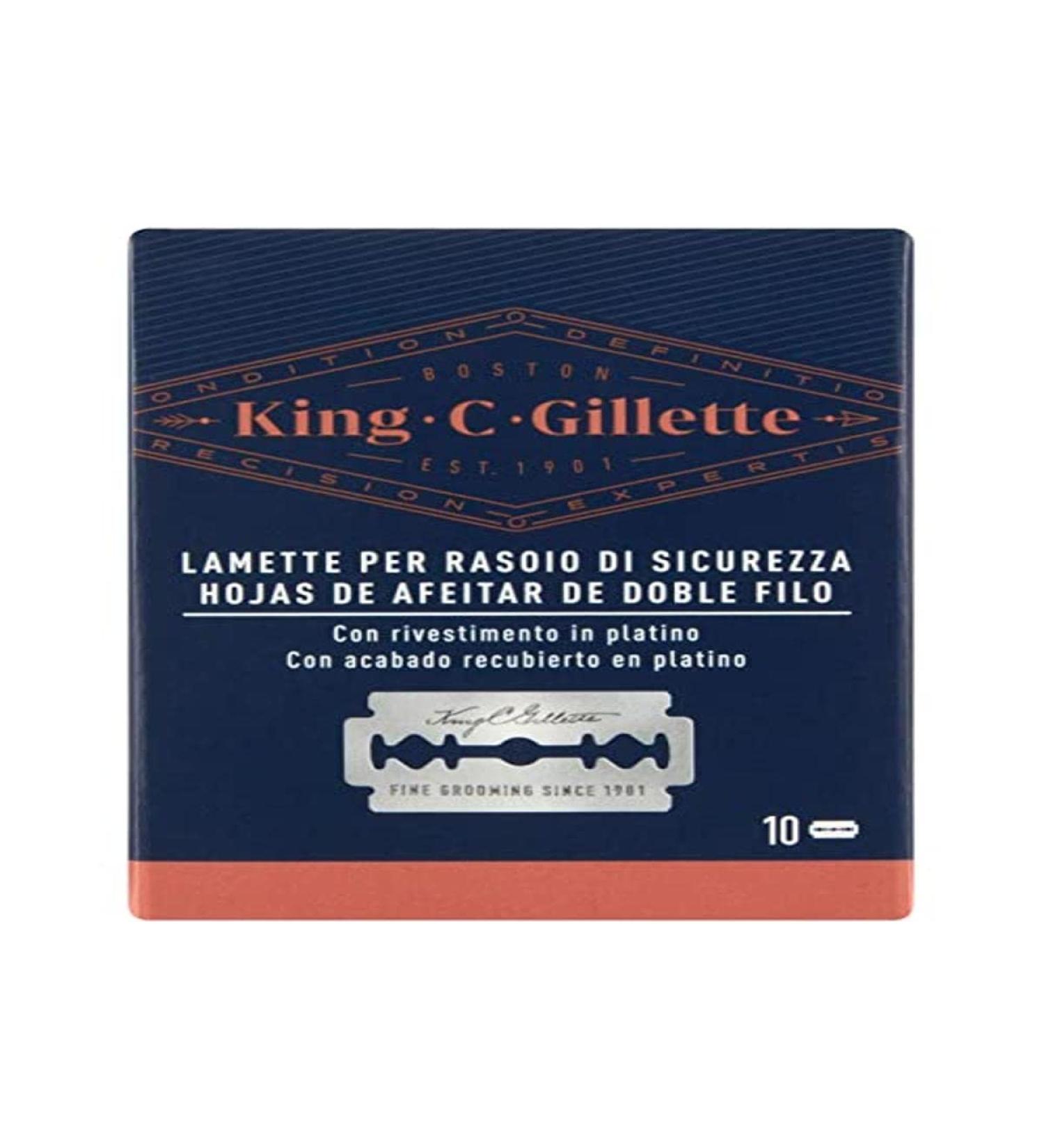 Gillette King C. Safety Razor Replacement Blades 10 Pack | International Shipping Available - Buy Online on GoSupps.com