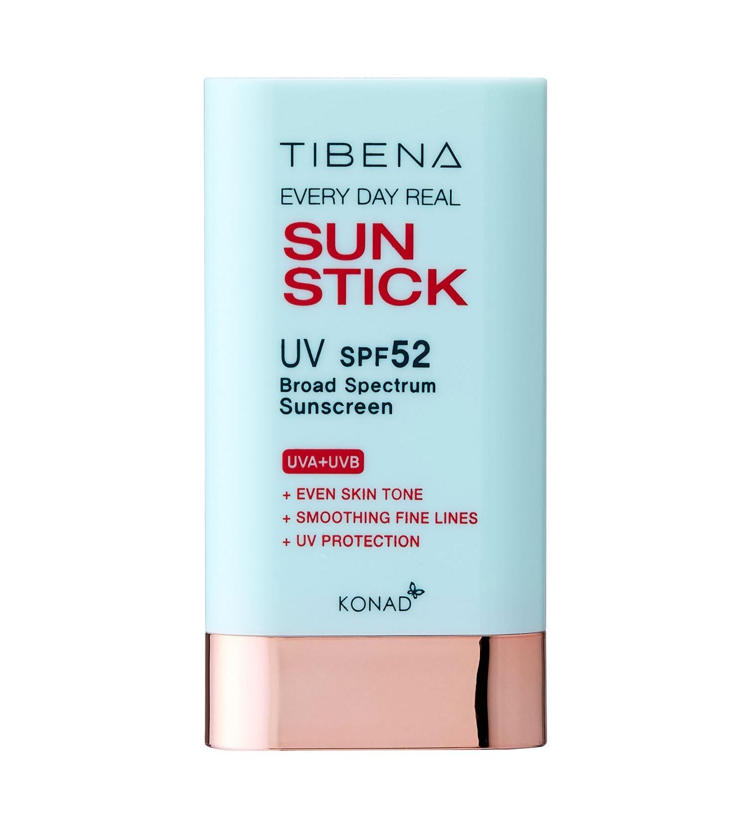 TIBENA Everyday Real Sunscreen Stick SPF 52 - Broad Spectrum UV Protection 20g | Sunscreen Stick for All Skin Types Under or Over Makeup - Buy Online on GoSupps.com